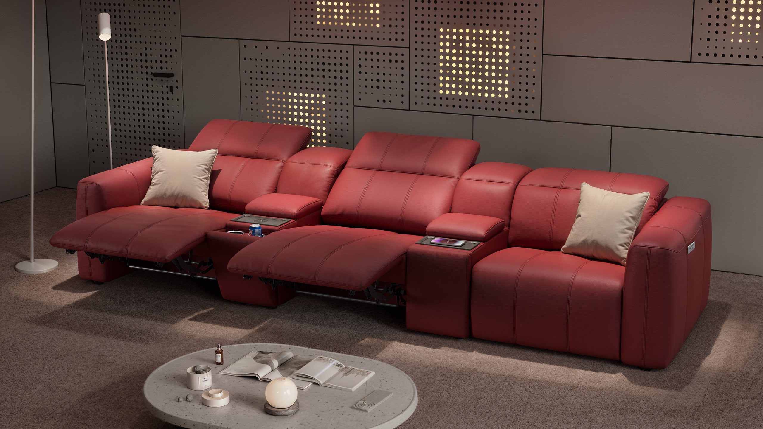 Leder 3-Sitzer Kinosofa FLORIDA