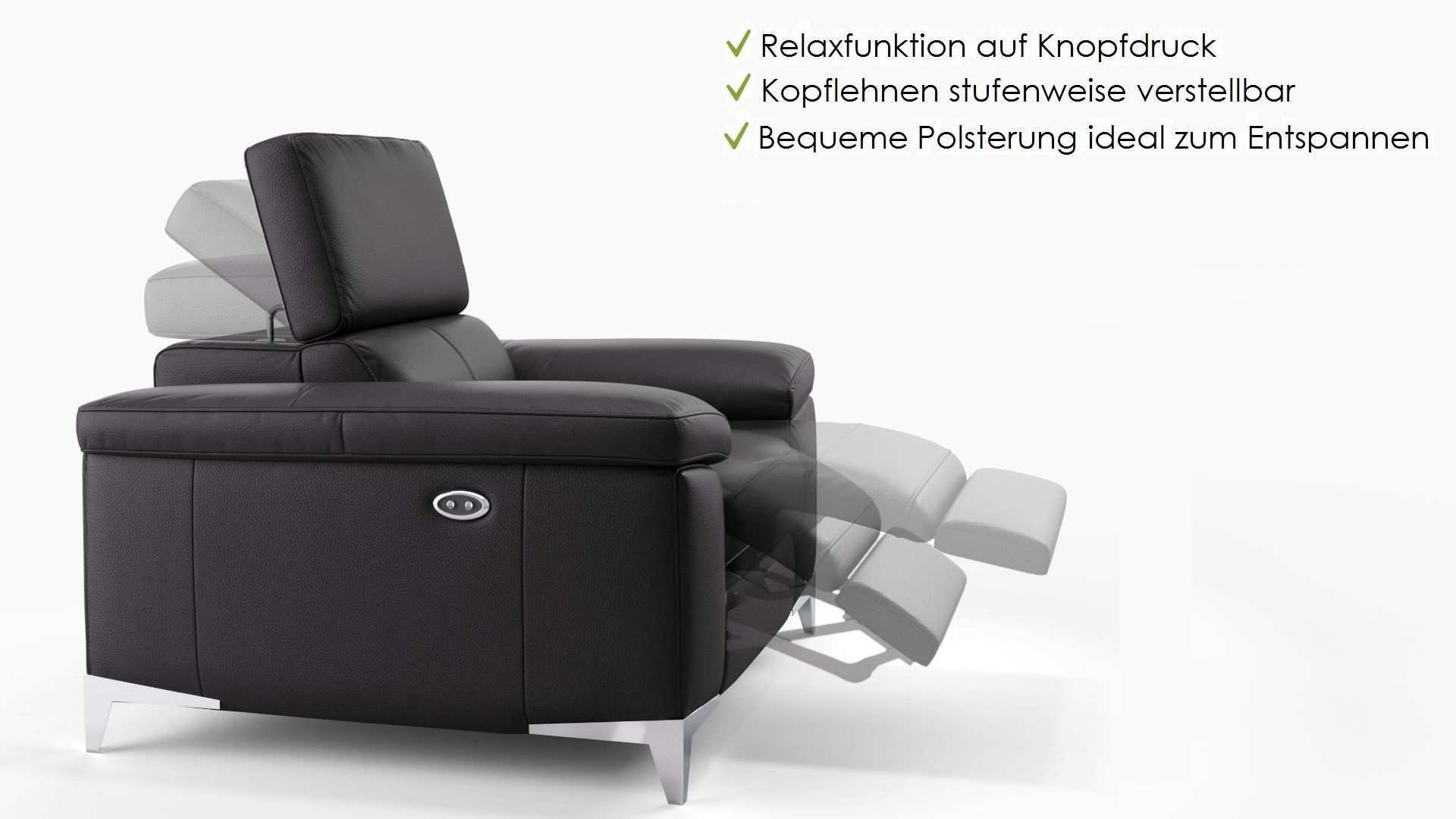 Leder 2-Sitzer Kinosofa mit einer Mittelkonsole VENOSA