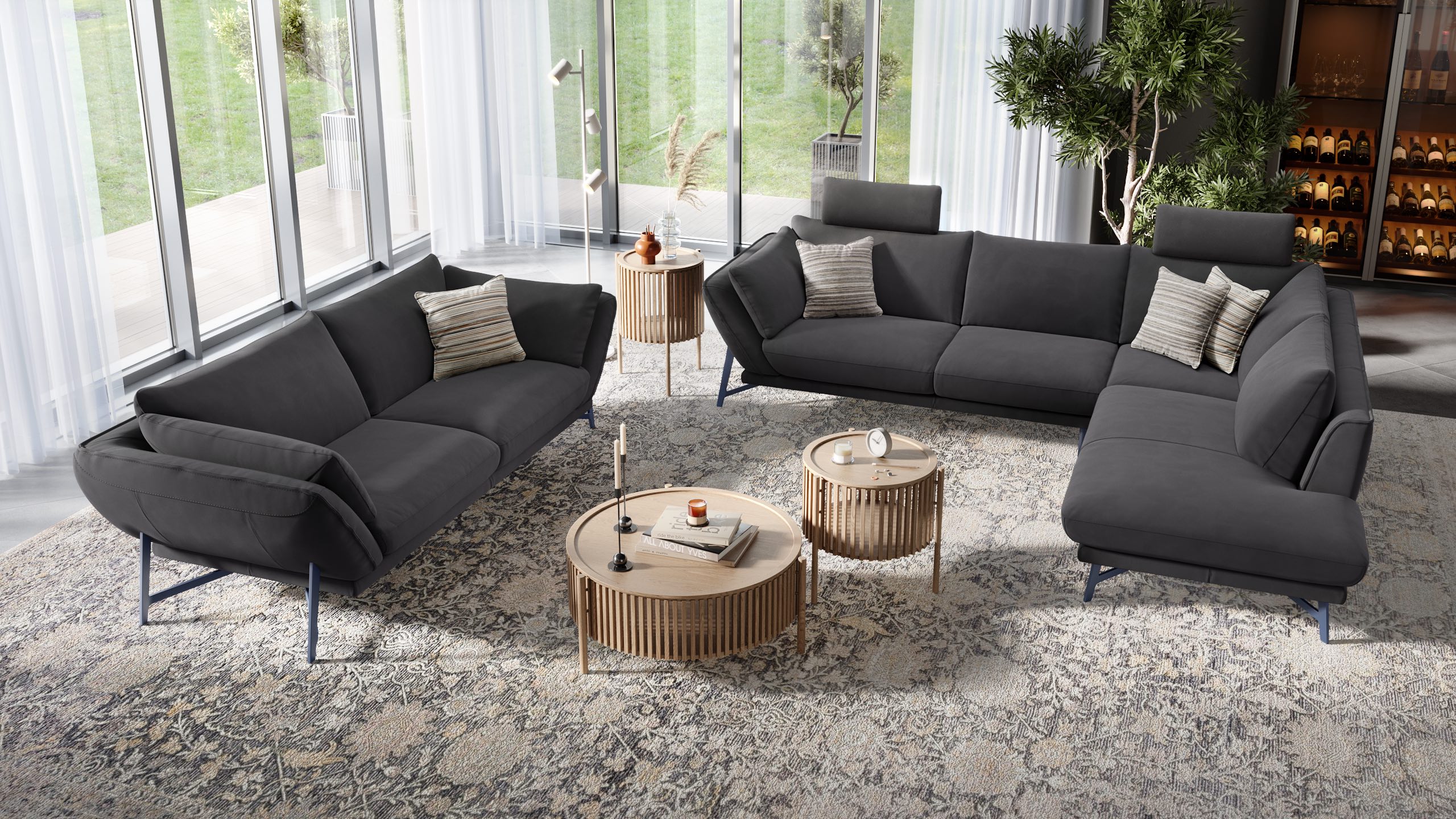 Stoff 3-Sitzer Sofa ESTELLA