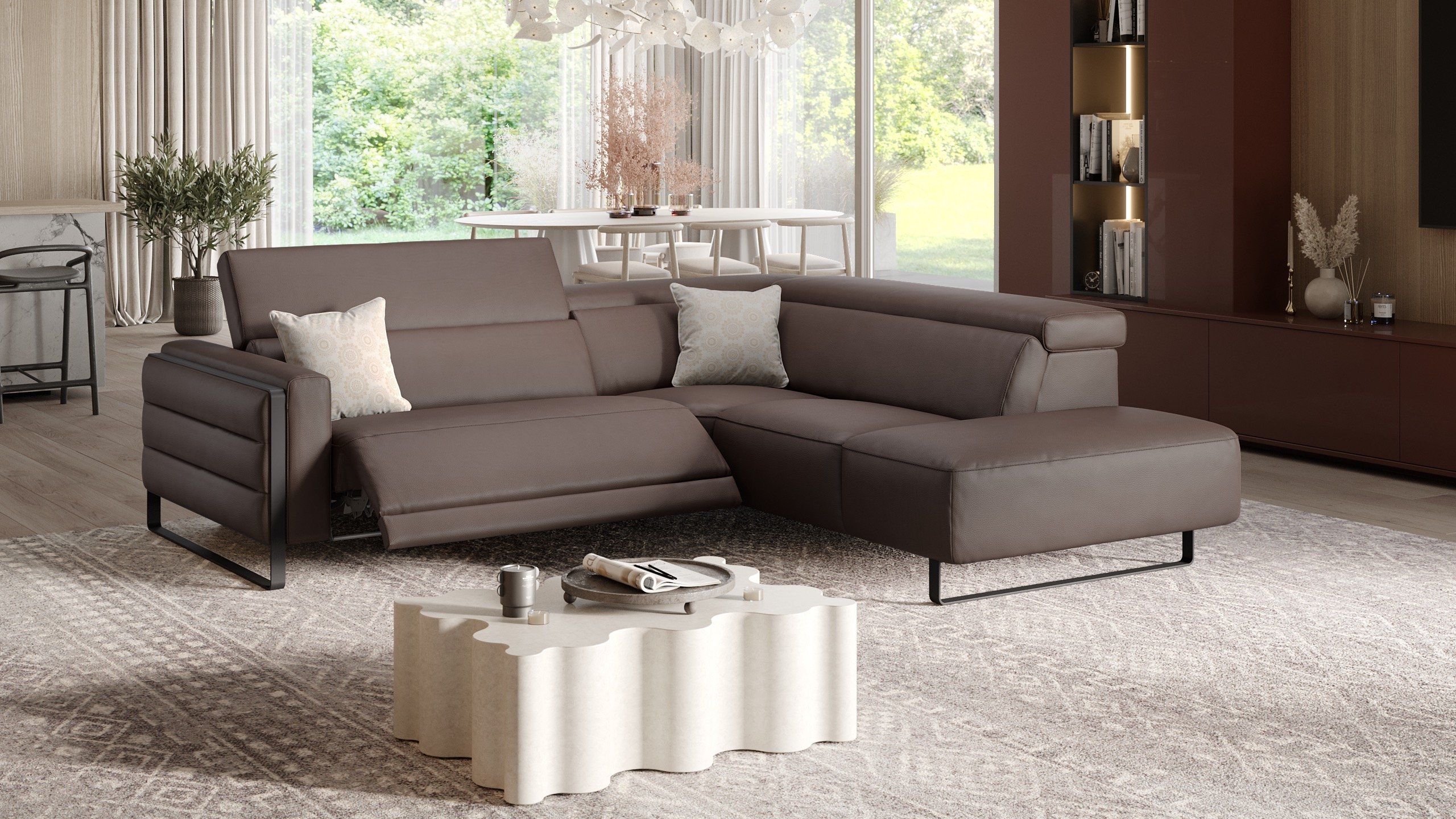 Leder Ecksofa DELTONA