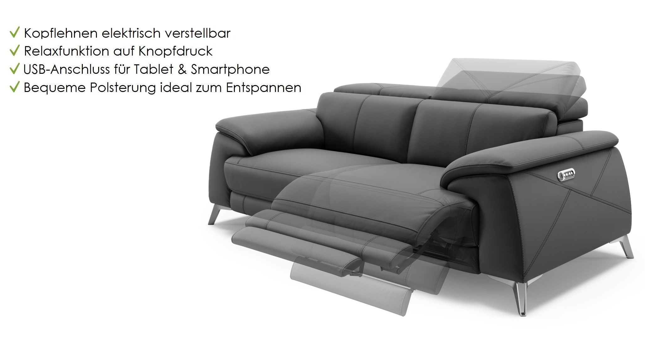 Leder 3-Sitzer Sofa CASINA