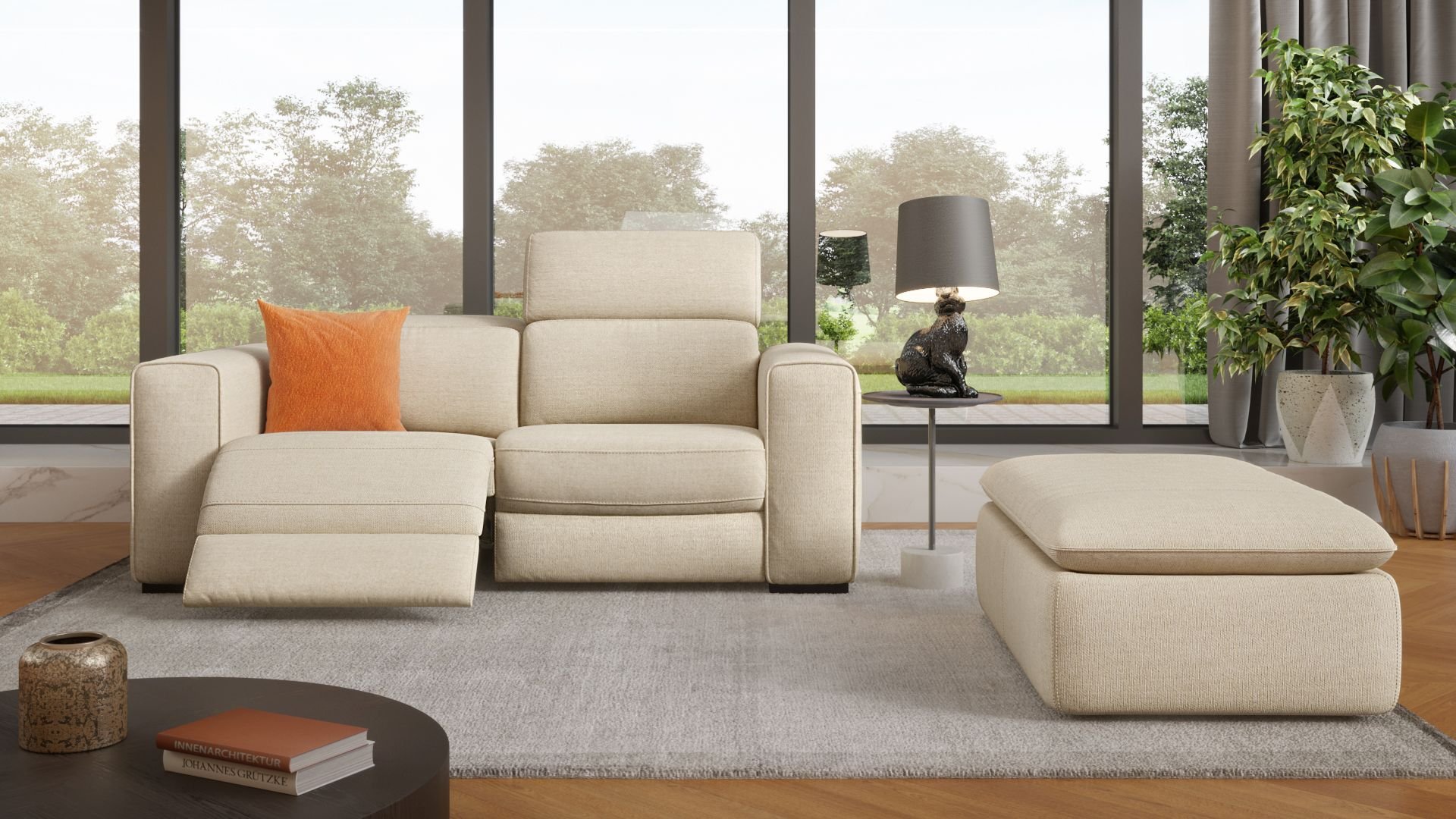 Stoff 2-Sitzer Sofa BOVINO