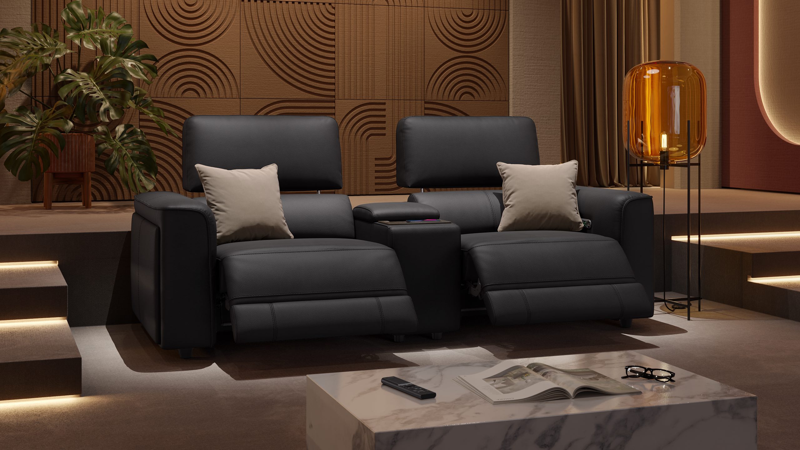 Leder 2-Sitzer Kinosofa ARONA