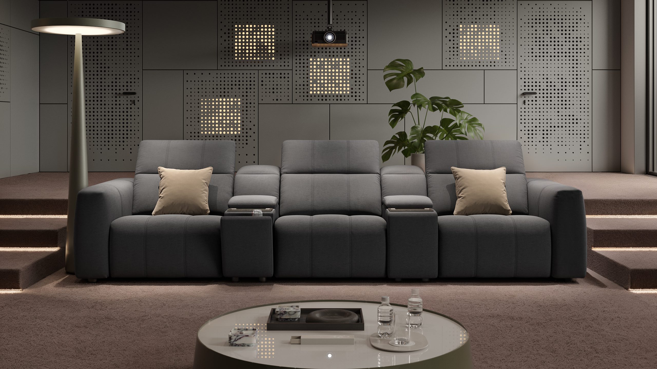 Stoff 3-Sitzer Kinosofa FLORIDA