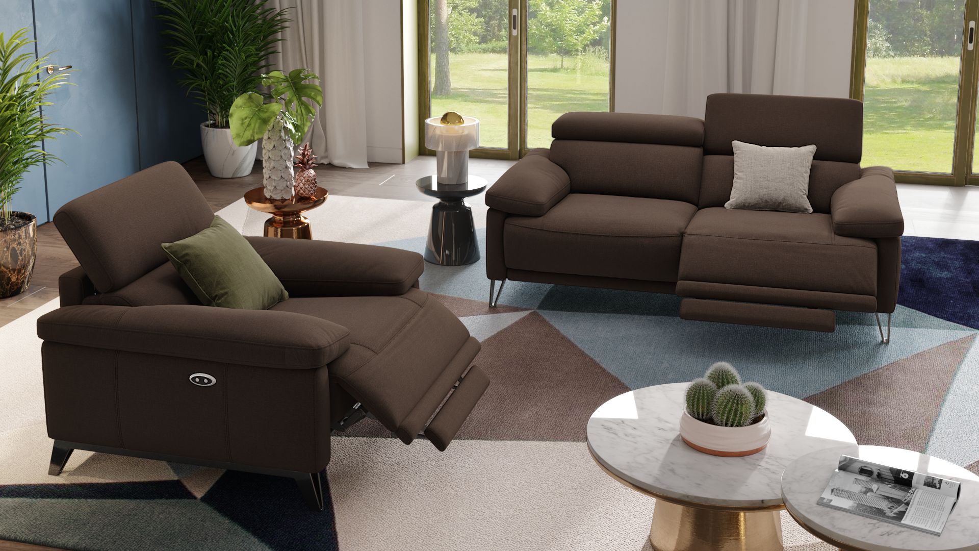 Stoff 3-Sitzer Sofa CELANO