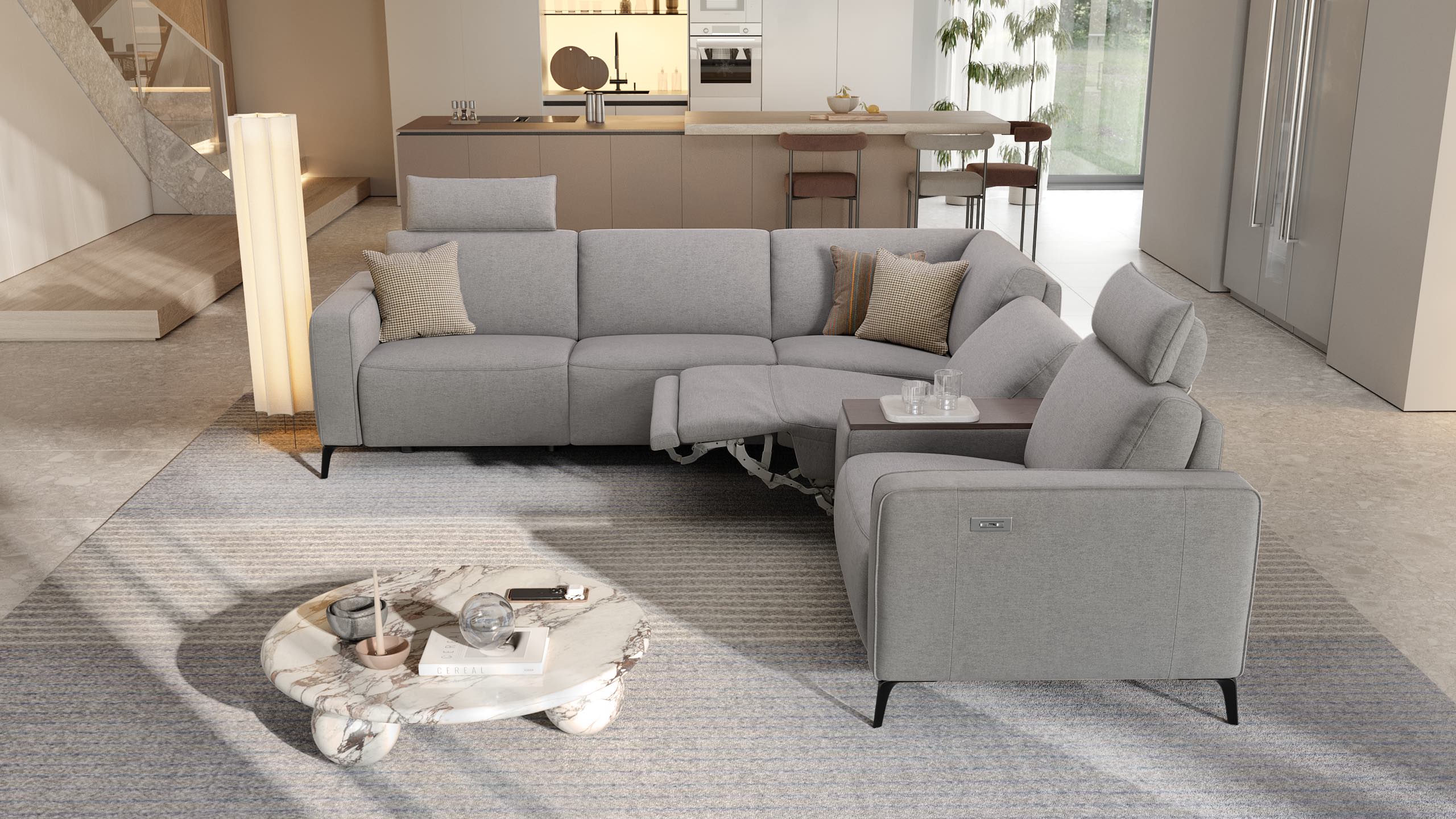 Stoff Ecksofa BARLETTA