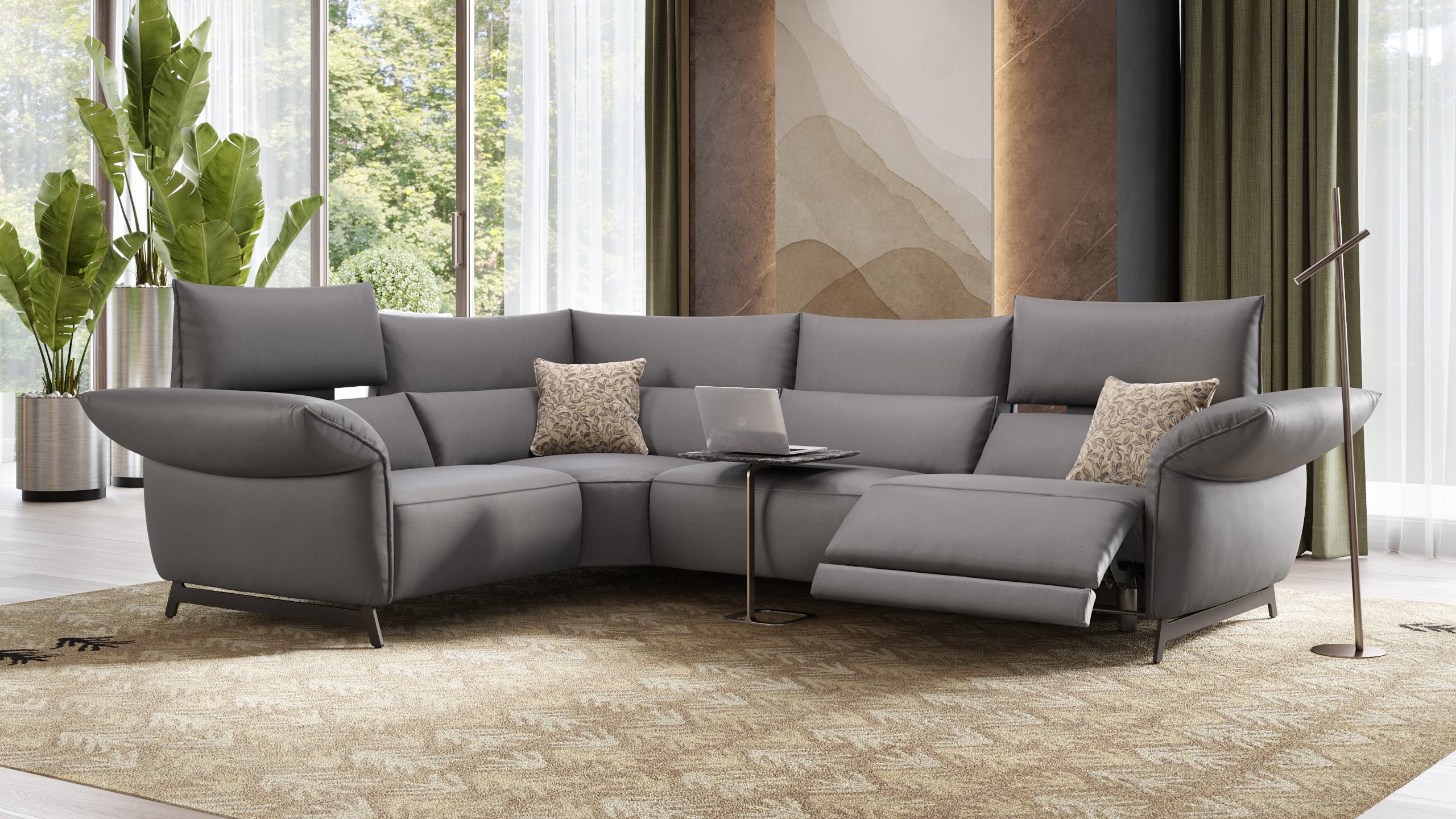 Leder Ecksofa CUNEO