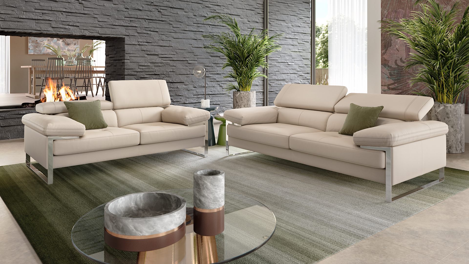 Leder 3-Sitzer Sofa ATELLA