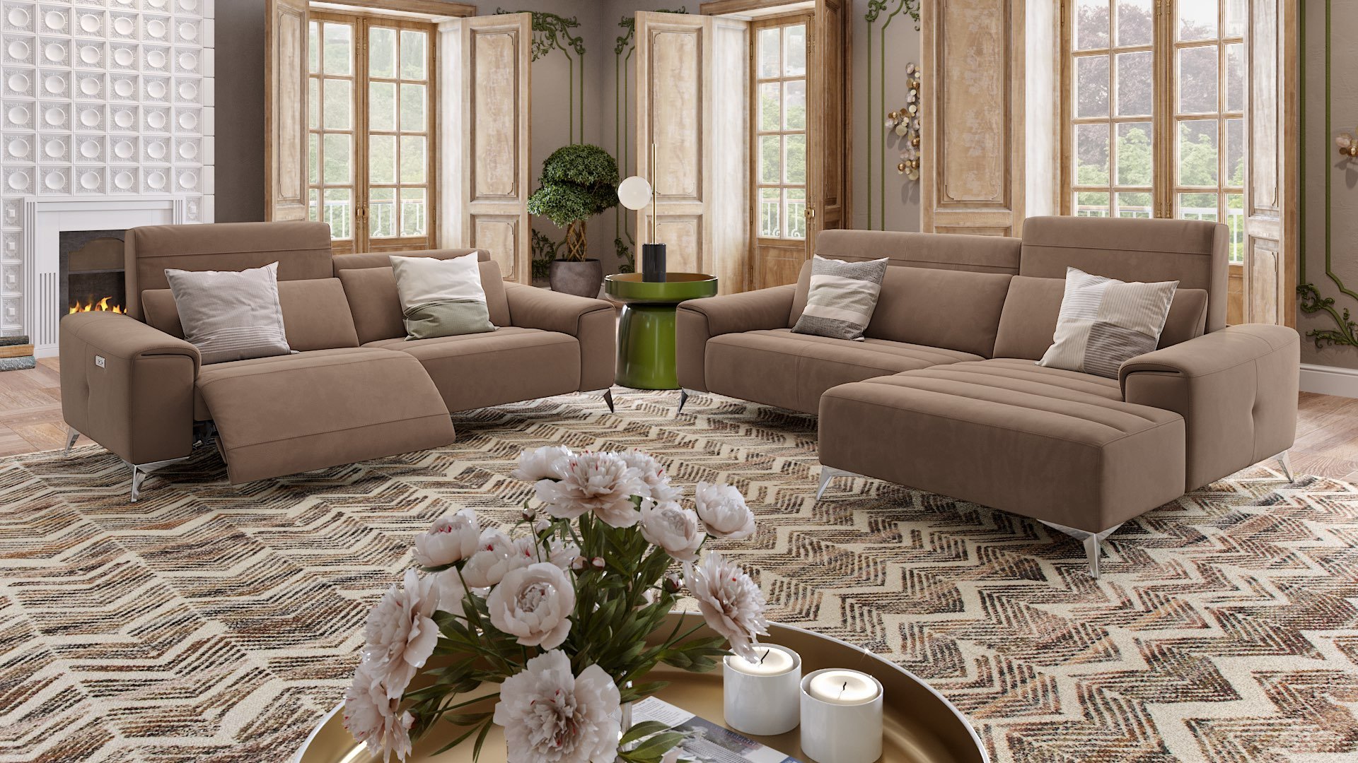 Stoff 3-Sitzer Sofa BELLA