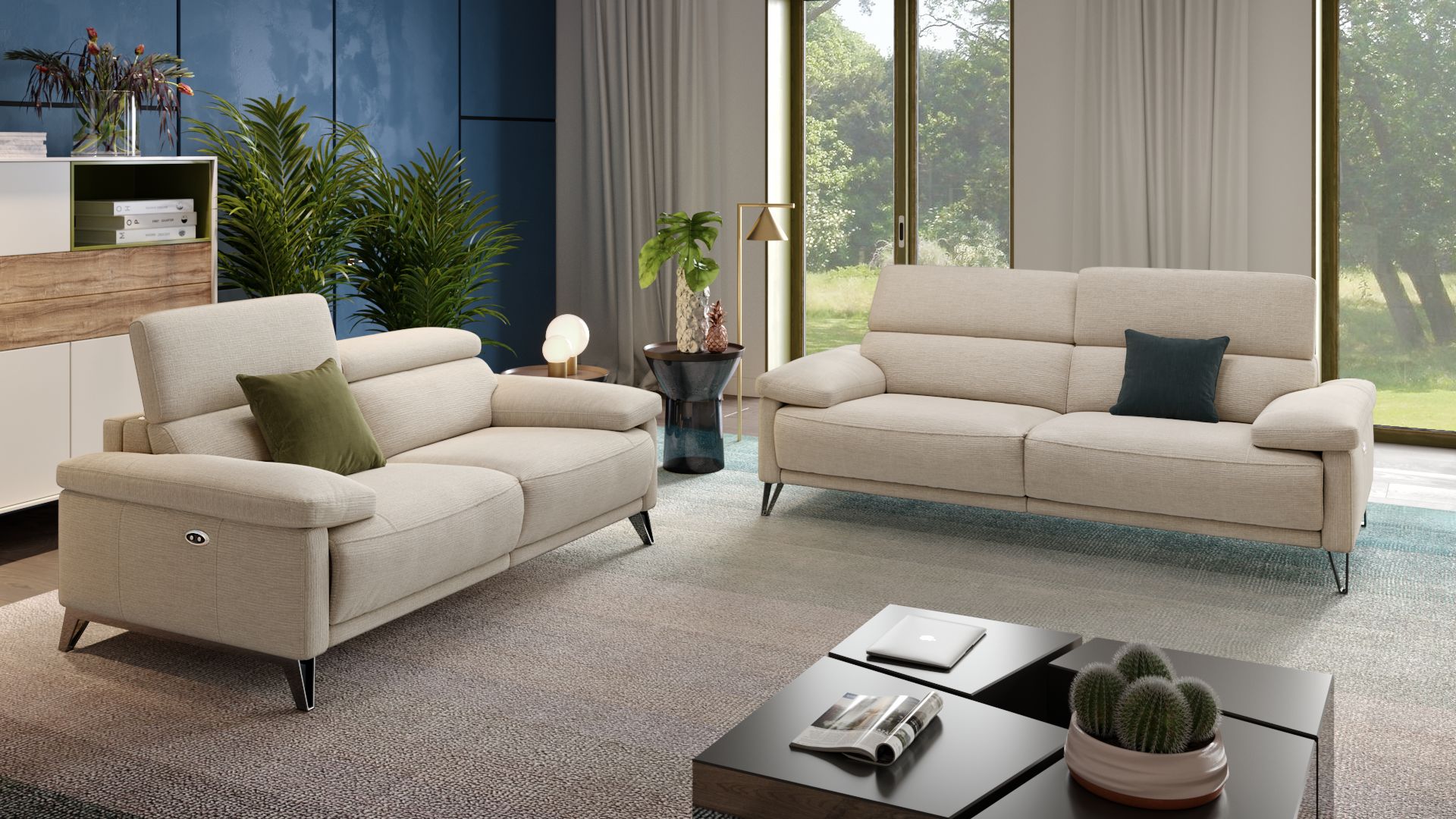 Stoff 3-Sitzer Sofa CELANO