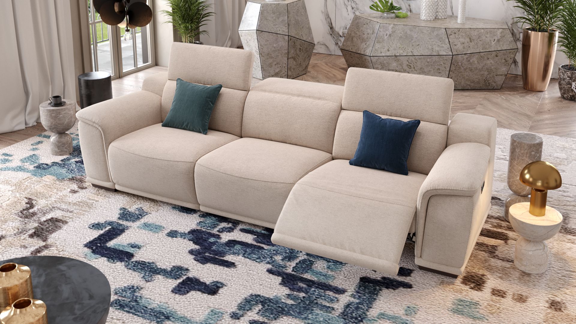 Stoff 3-Sitzer Sofa XXL MONTEFINO