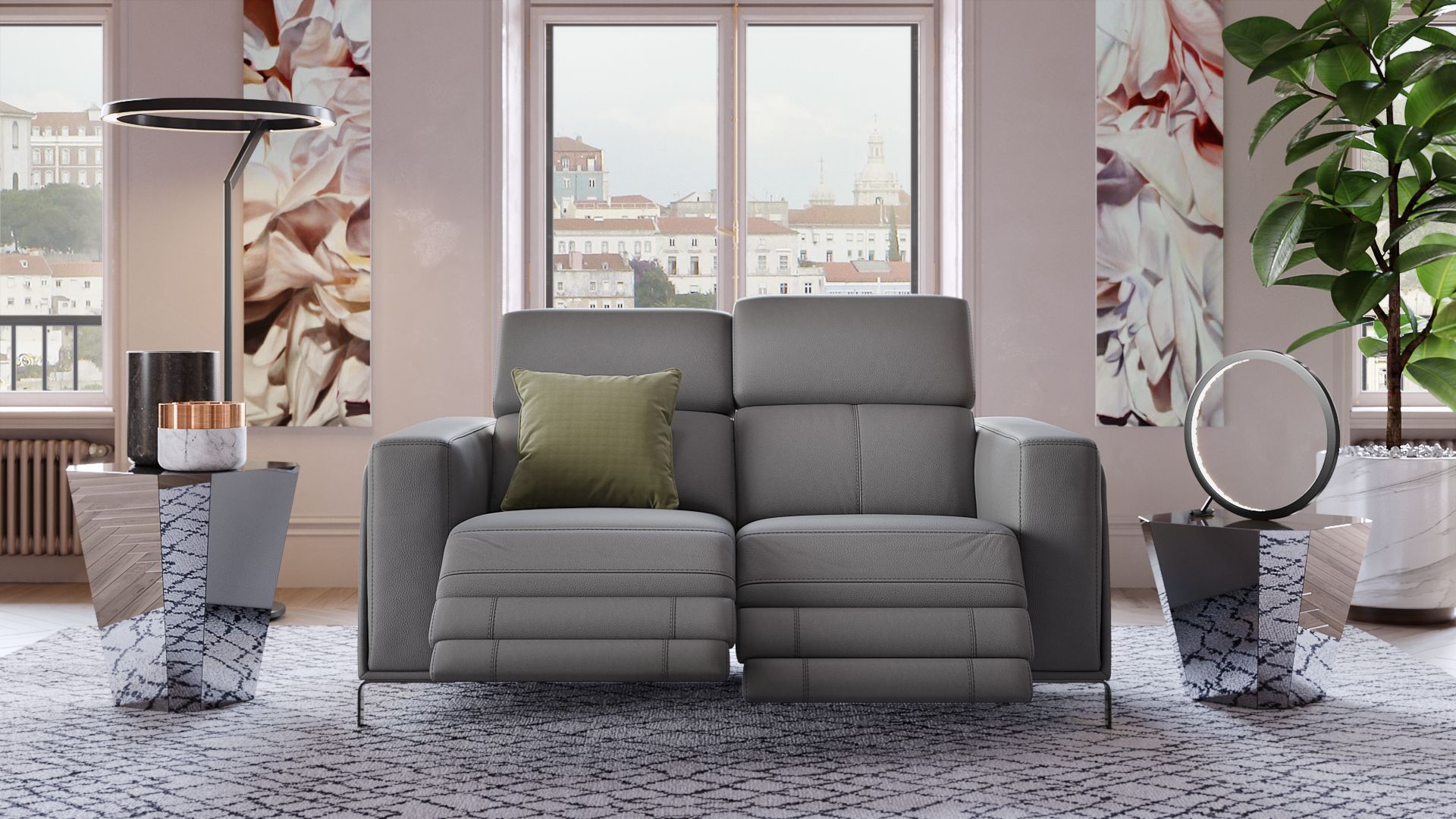 Leder 2-Sitzer Sofa CASOLI