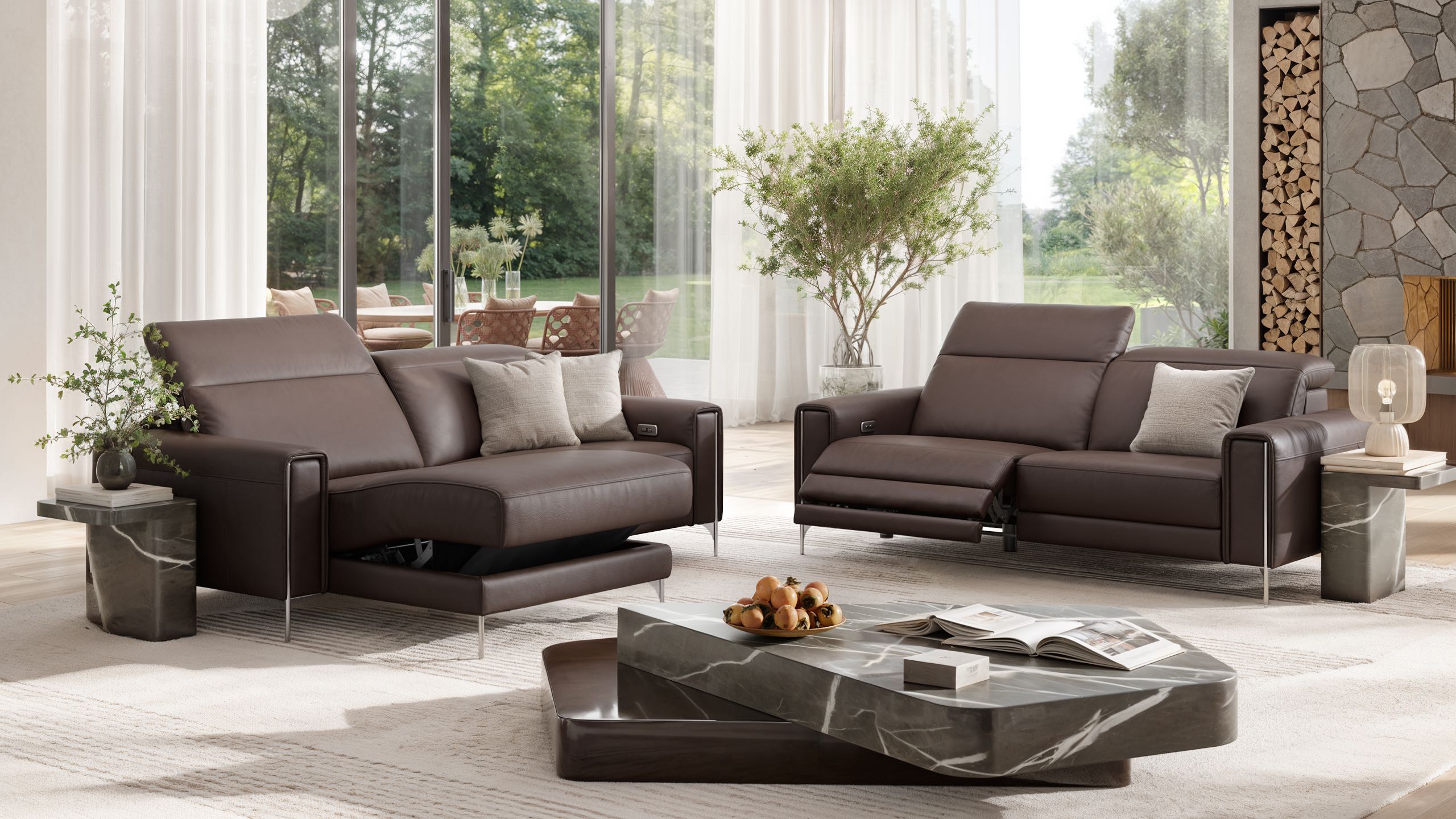 Leder Ecksofa mini BELLAGIO