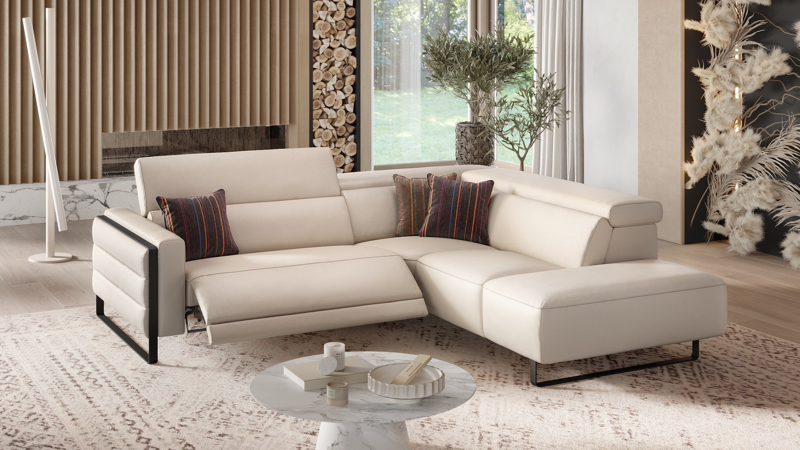 Leder Ecksofa DELTONA