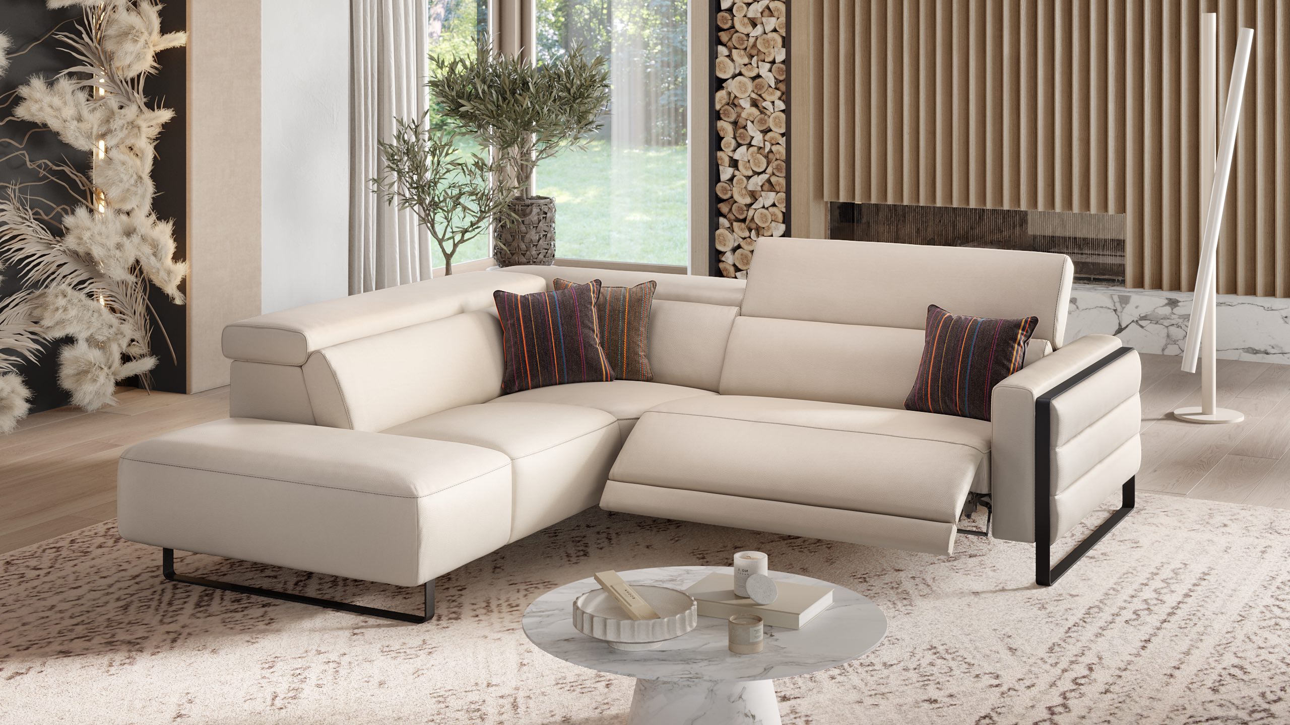 Leder Ecksofa DELTONA