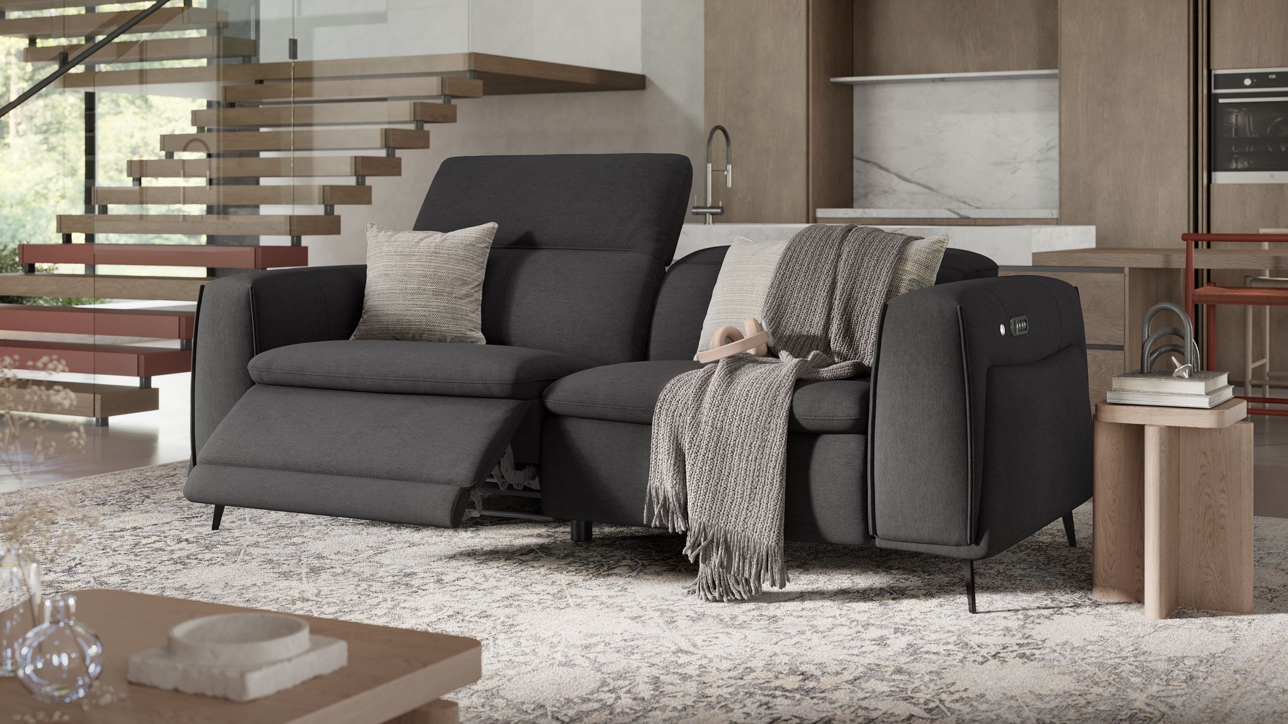 Stoff 2-Sitzer Sofa BELLUNO