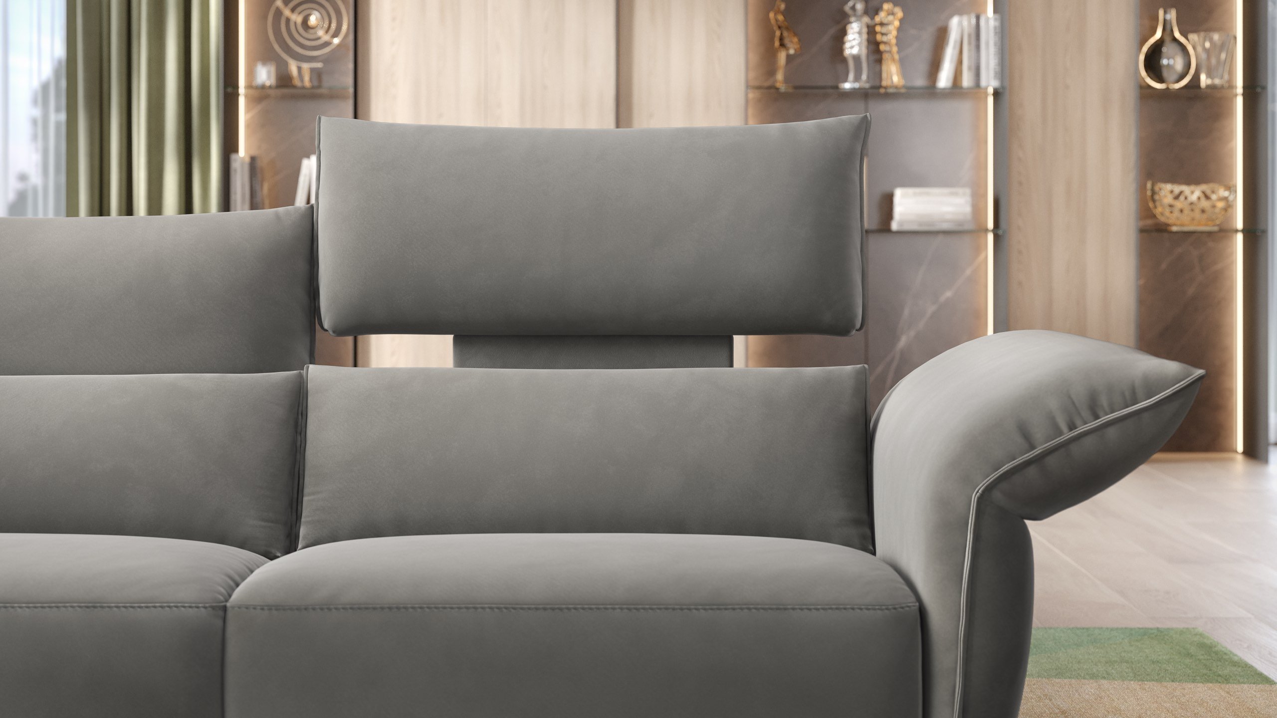 Stoff Ecksofa mit Relaxsitz | Sofanella