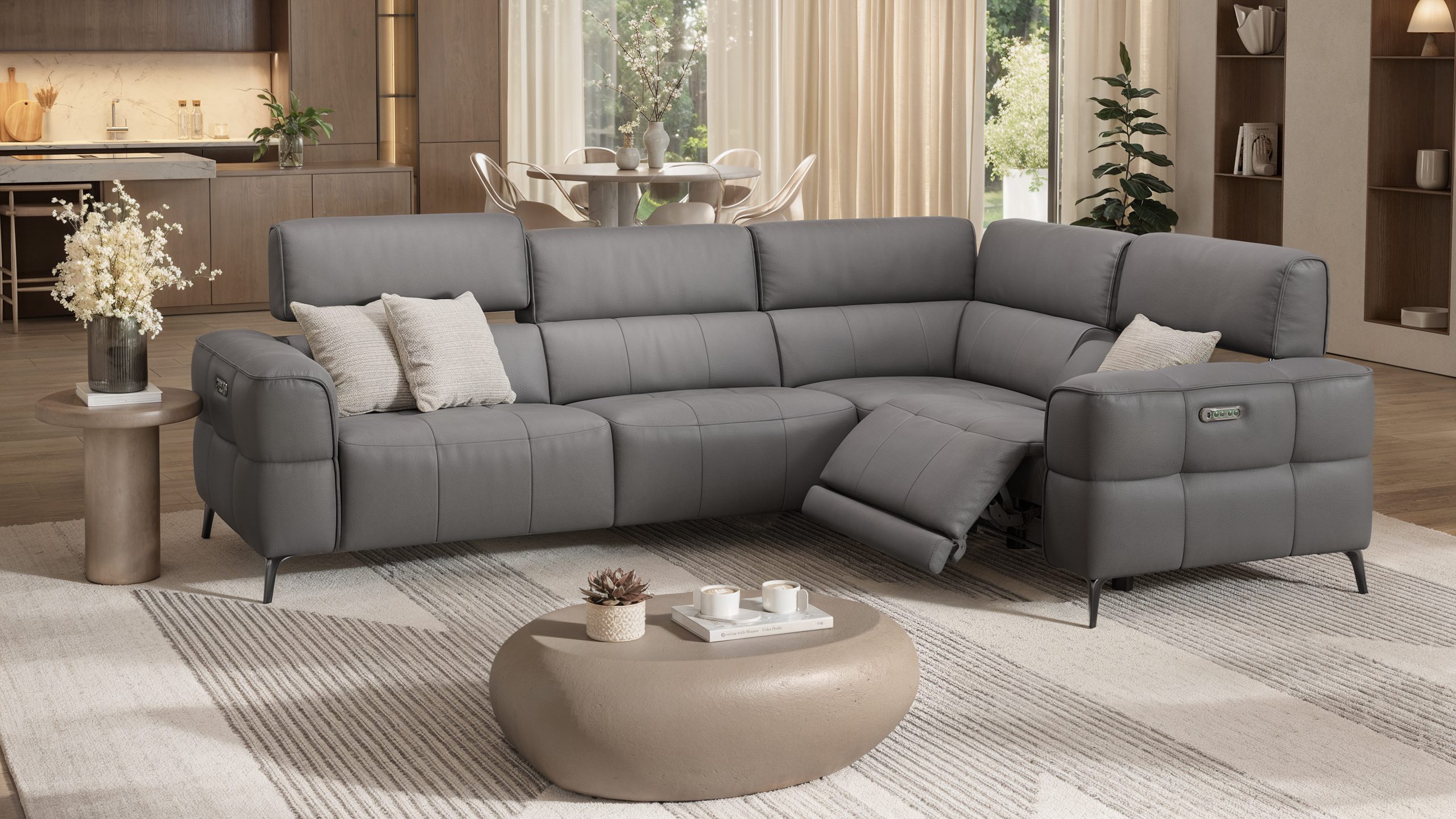 Leder Ecksofa MEZZANO