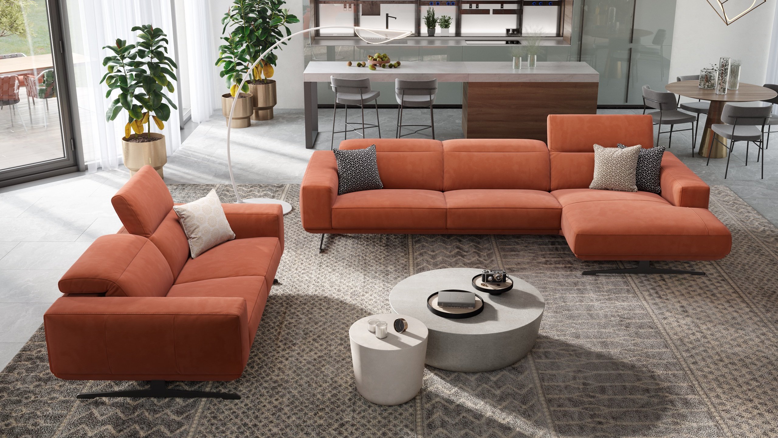 Stoff 2-Sitzer Sofa MERANO