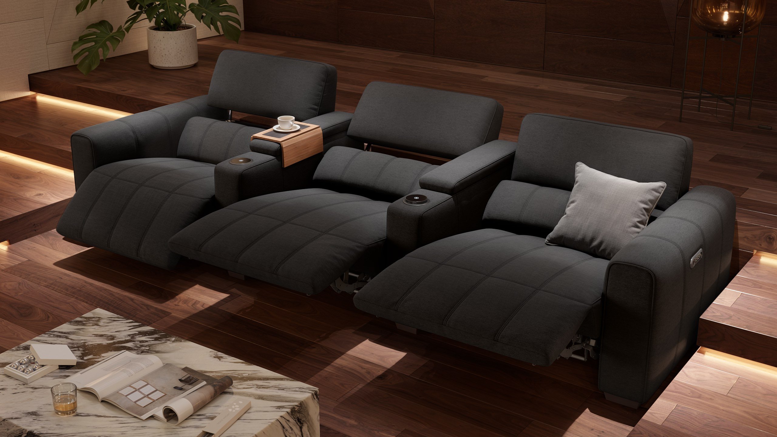 Stoff 3-Sitzer Kinosofa MALIBU
