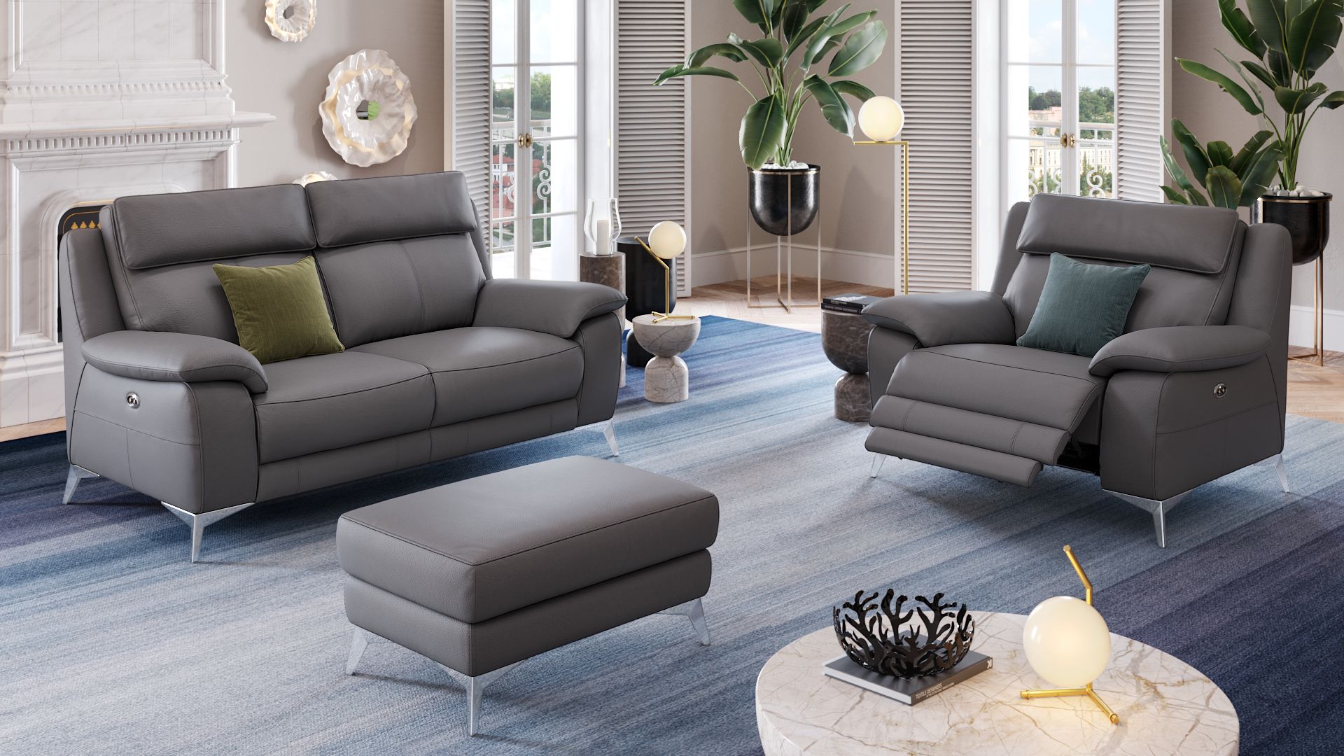 Leder 2-Sitzer Sofa ALIANO