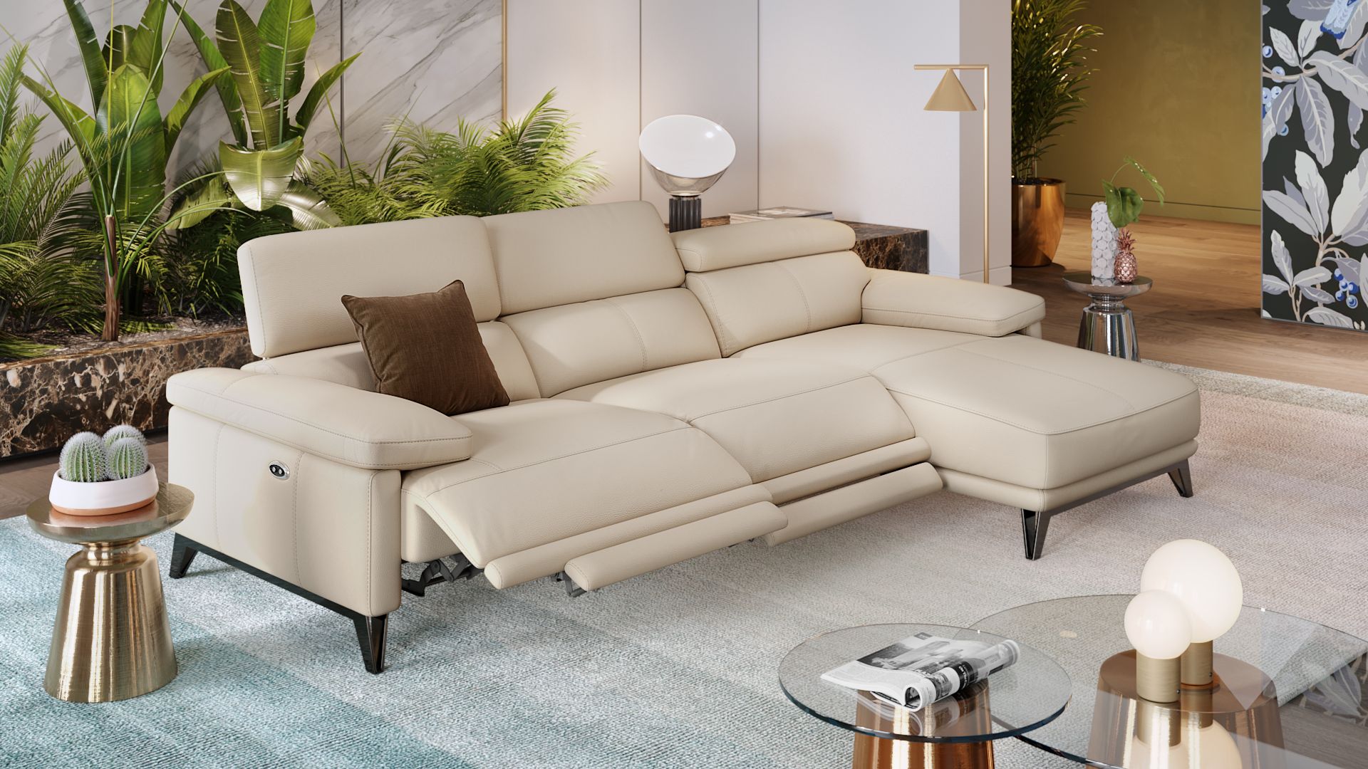 Leder Ecksofa CELANO