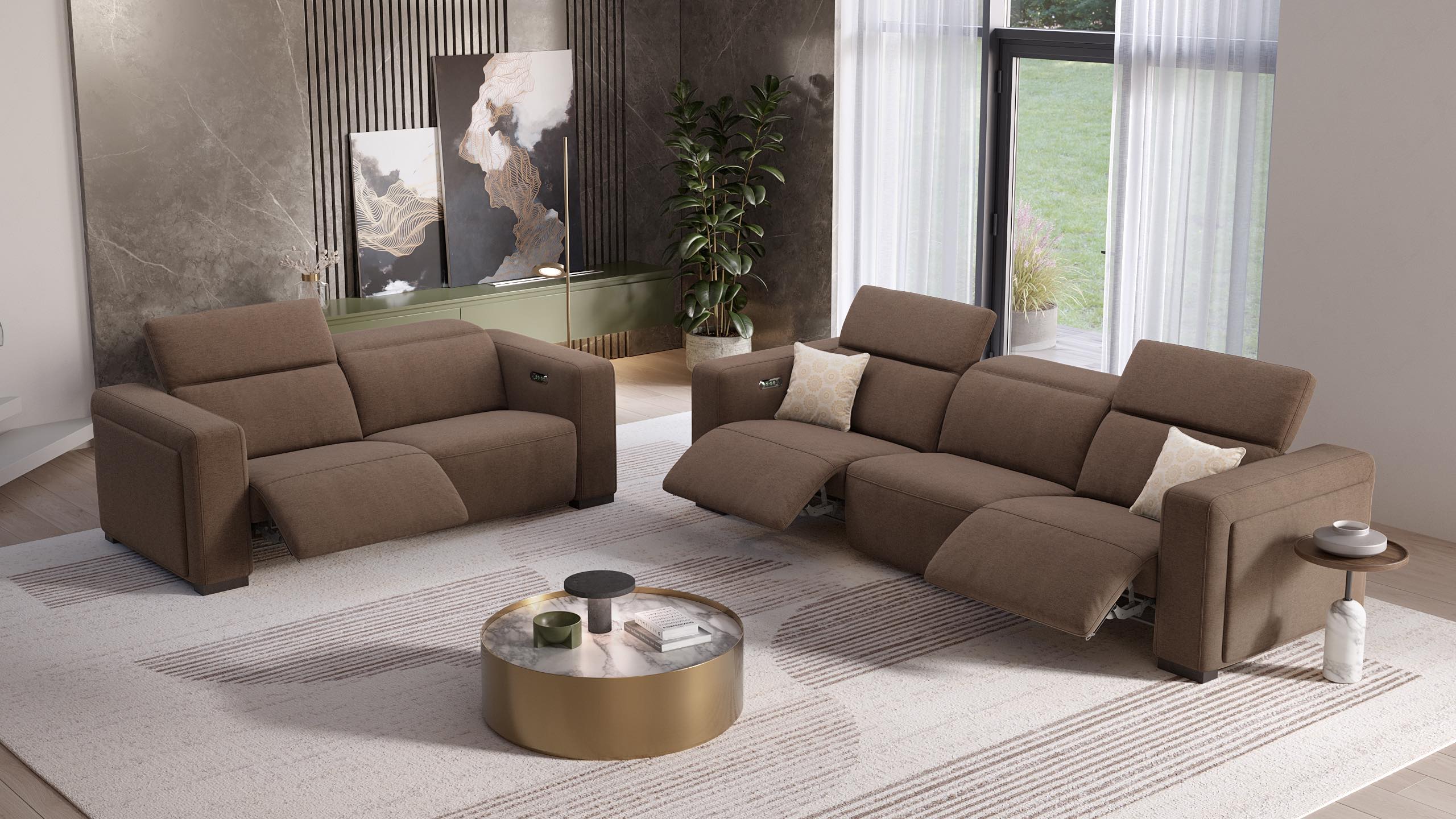 Stoff 2-Sitzer Sofa ANCONA