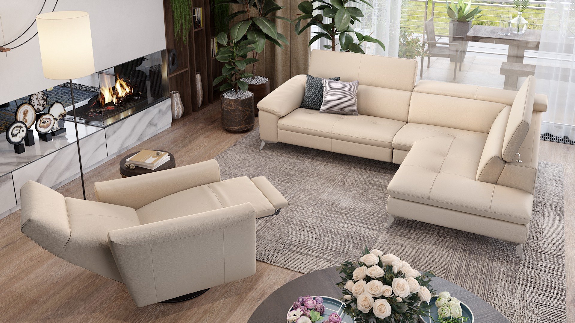 Leder Ecksofa STELLA