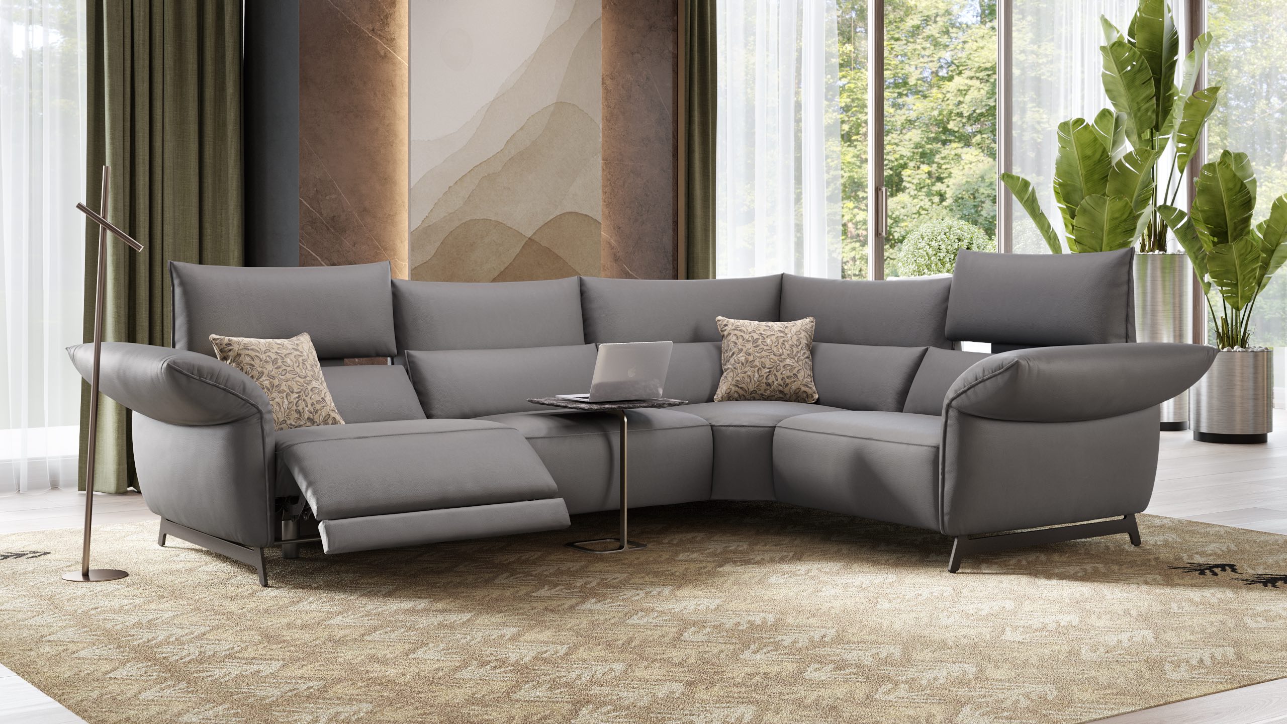 Leder Ecksofa CUNEO