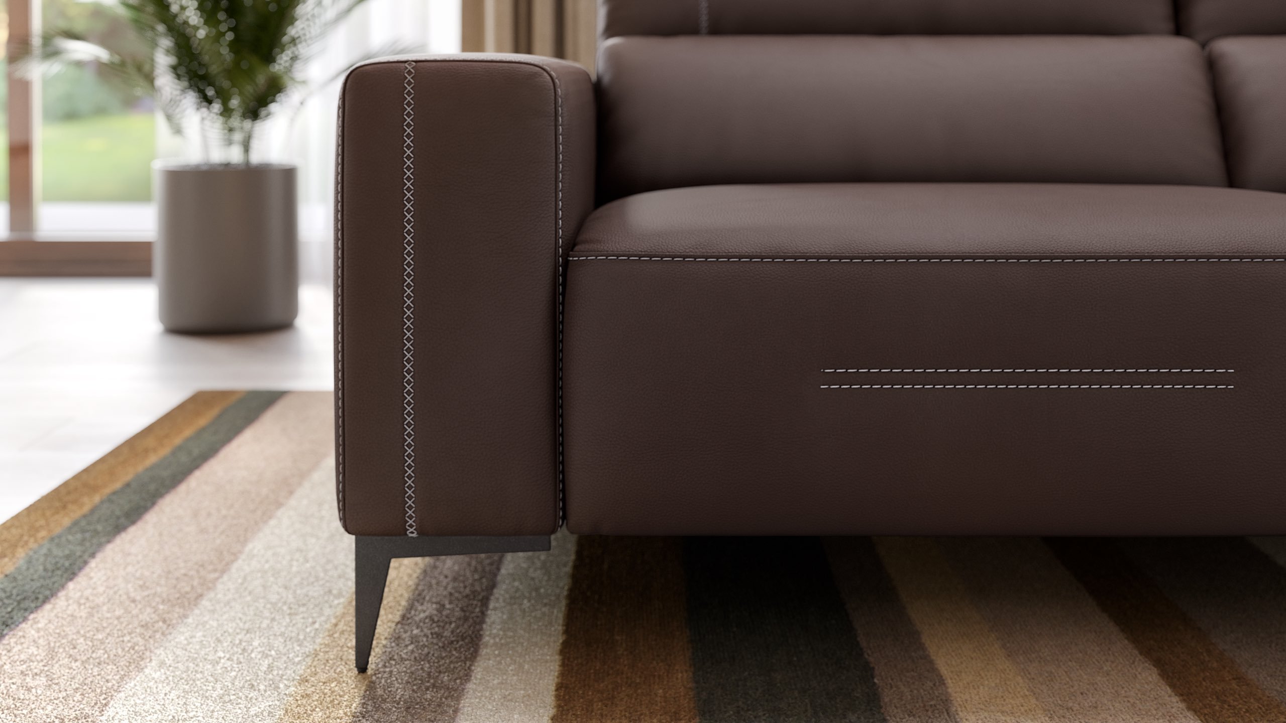 Leder Ecksofa TERAMO