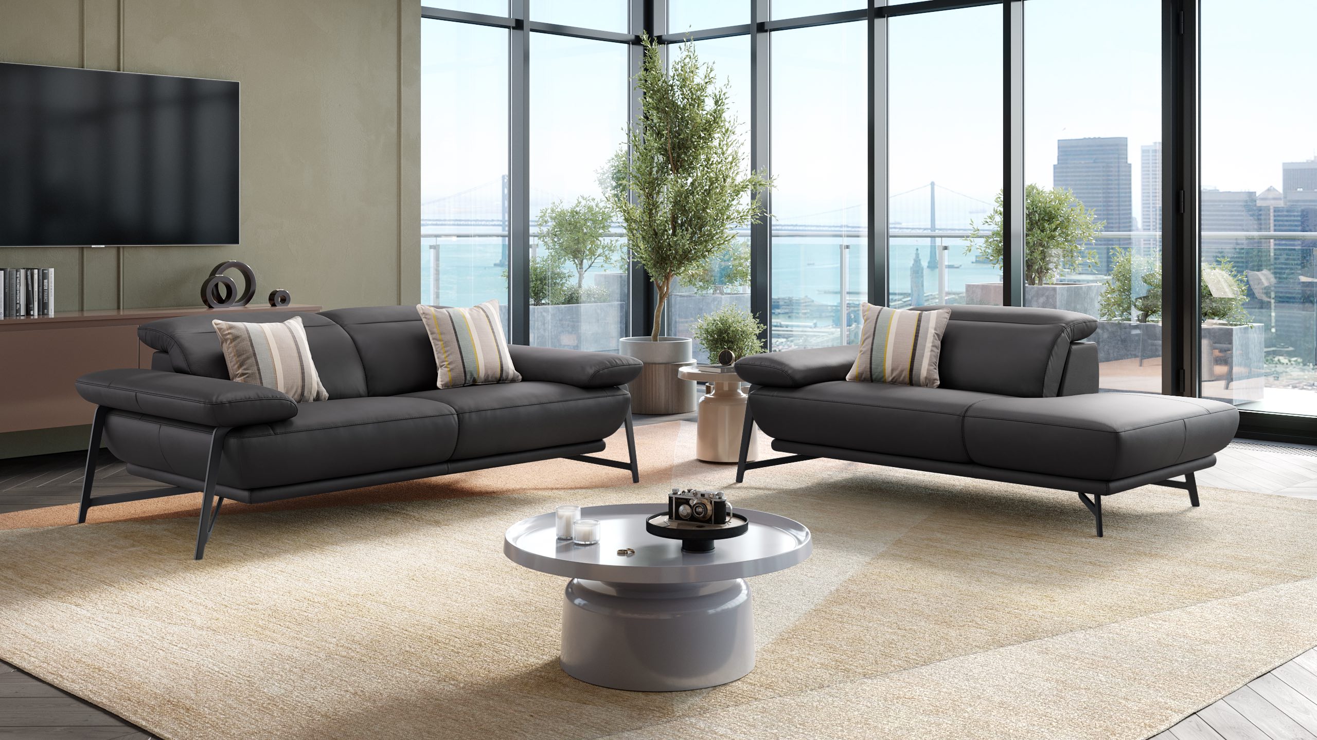 Leder 3-Sitzer Sofa BIANCO