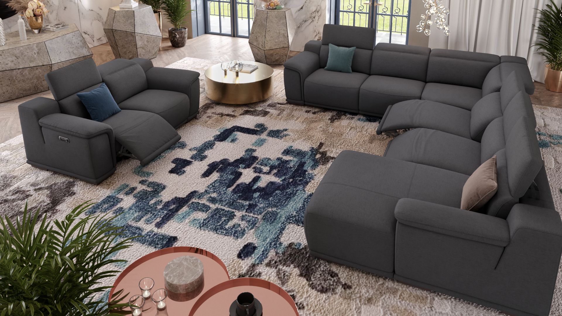 Stoff 2-Sitzer Sofa MONTEFINO