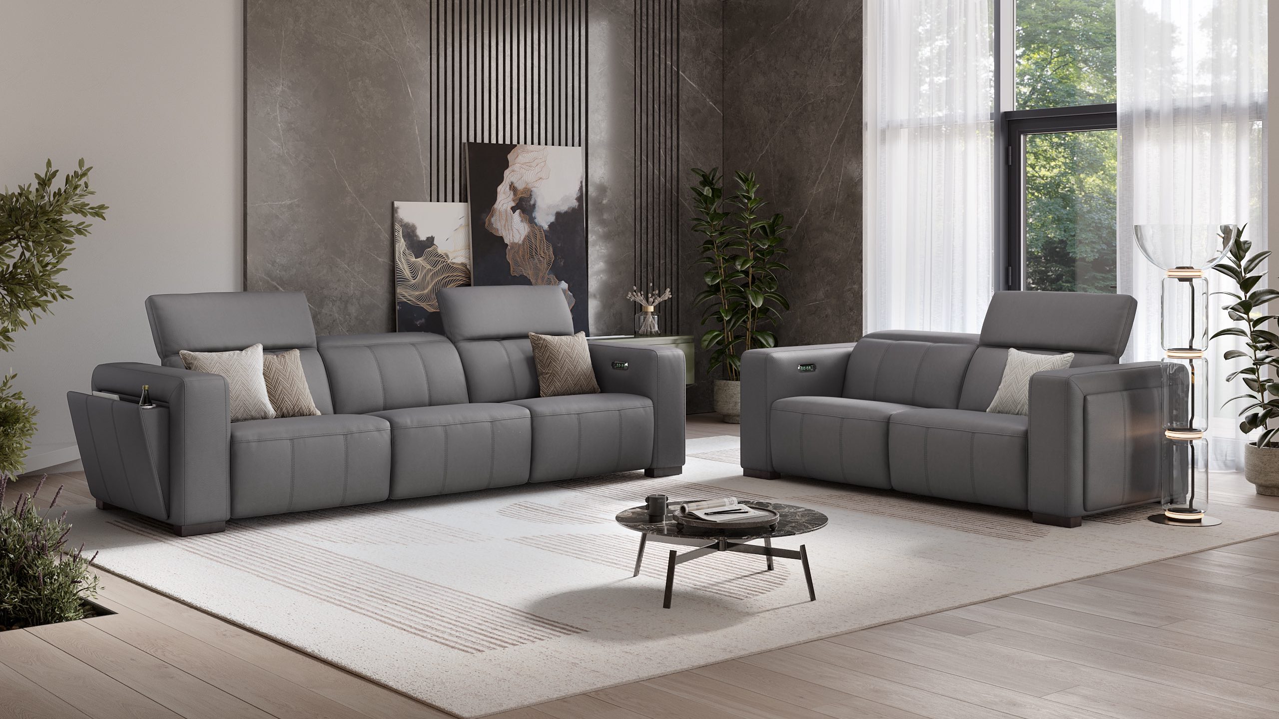 Leder 2-Sitzer Sofa ANCONA