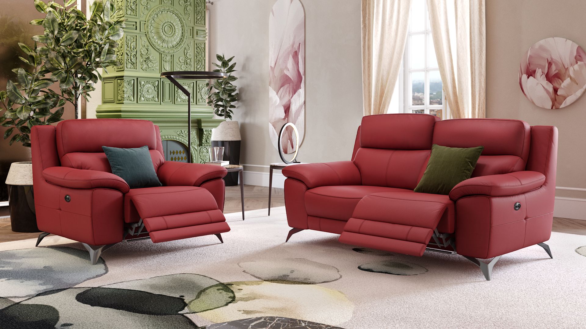 Leder 2-Sitzer Sofa LANTELLA