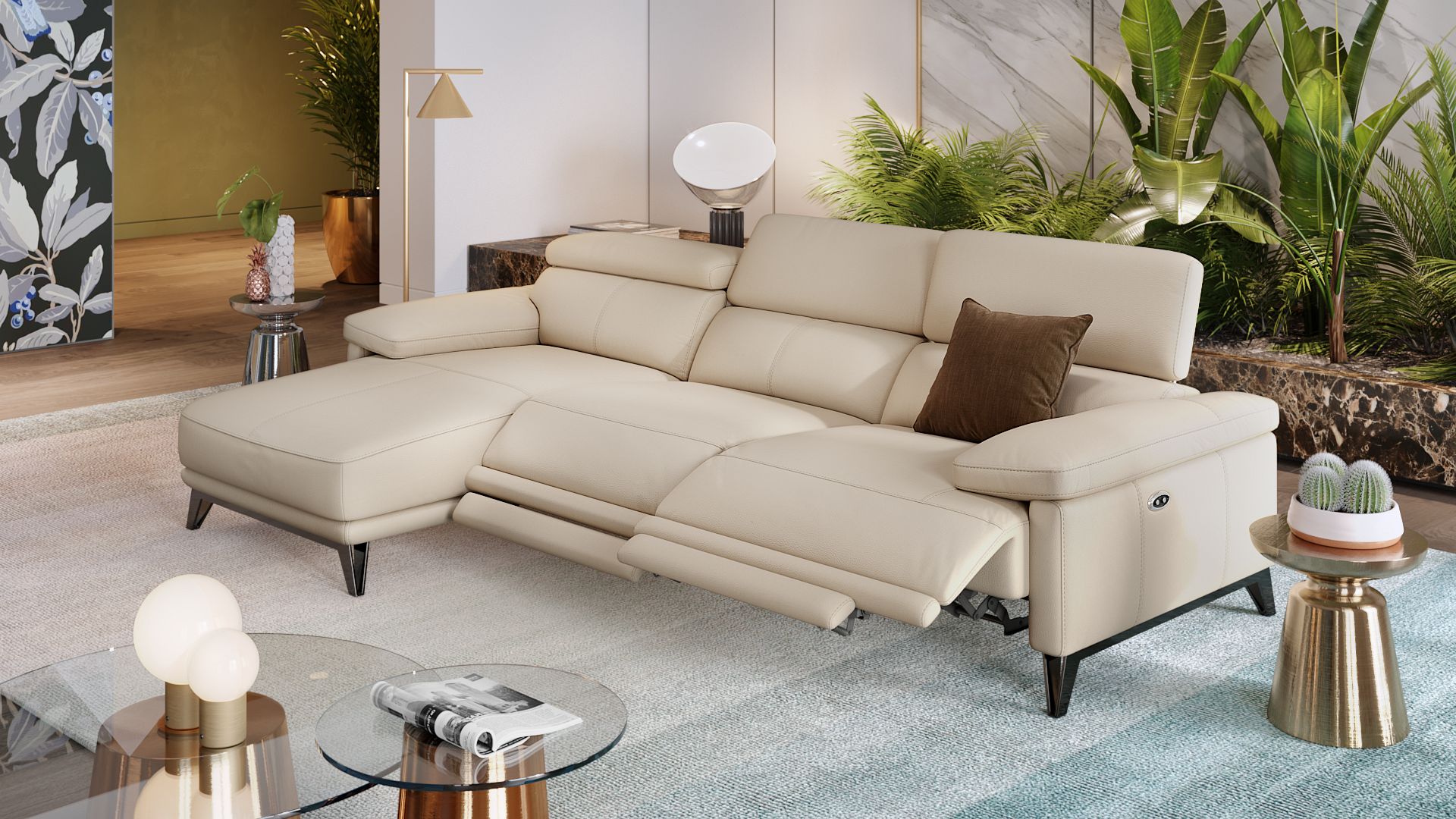 Leder Ecksofa CELANO