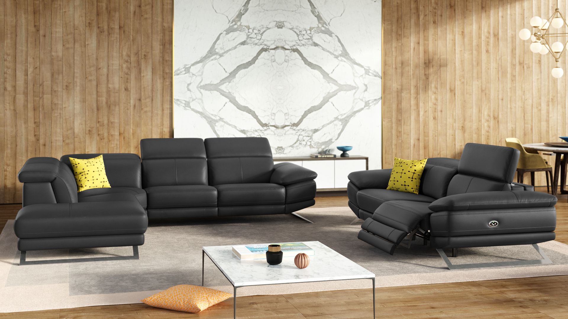 Leder Ecksofa FERRARA