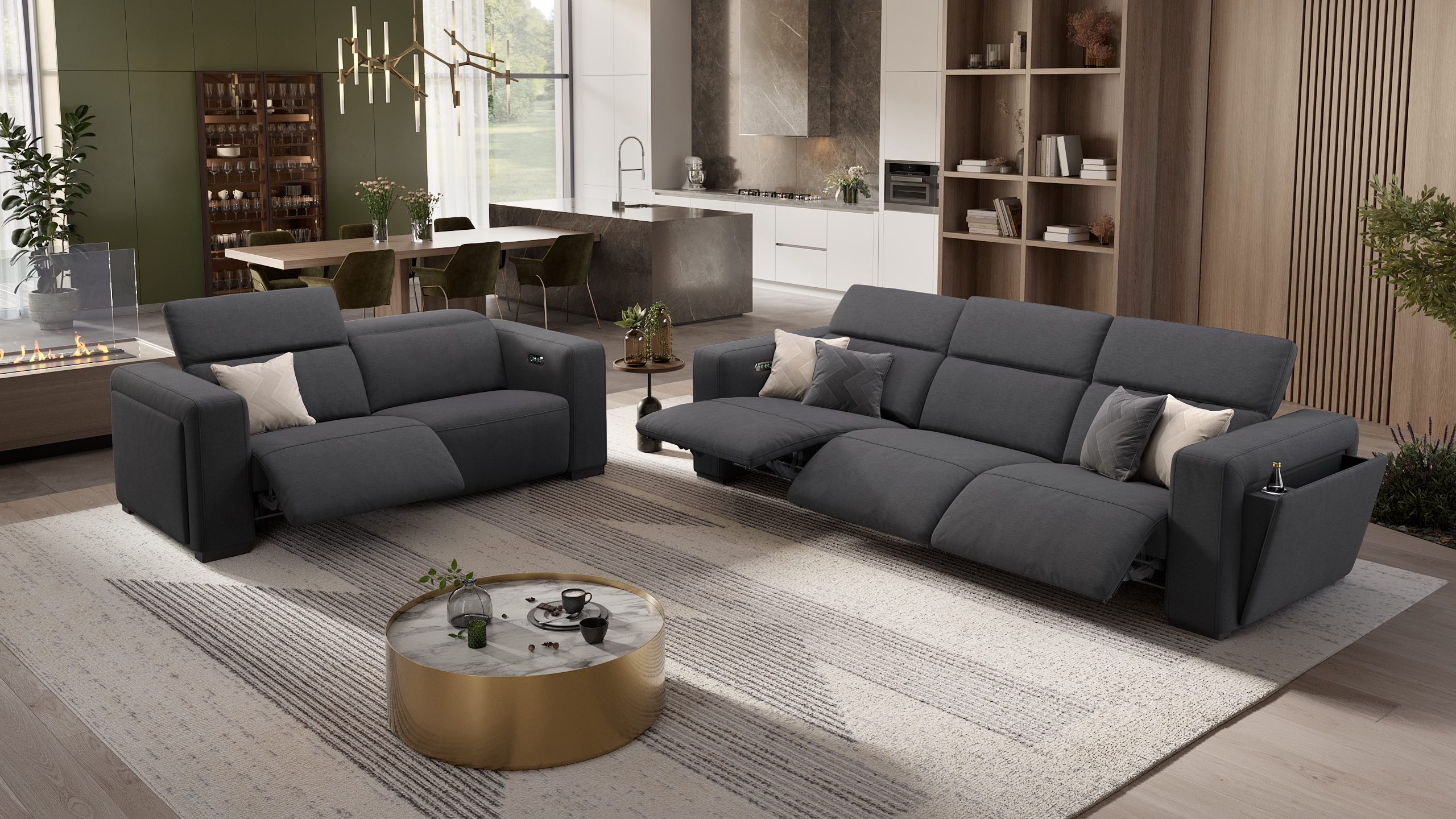 Stoff 2-Sitzer Sofa ANCONA