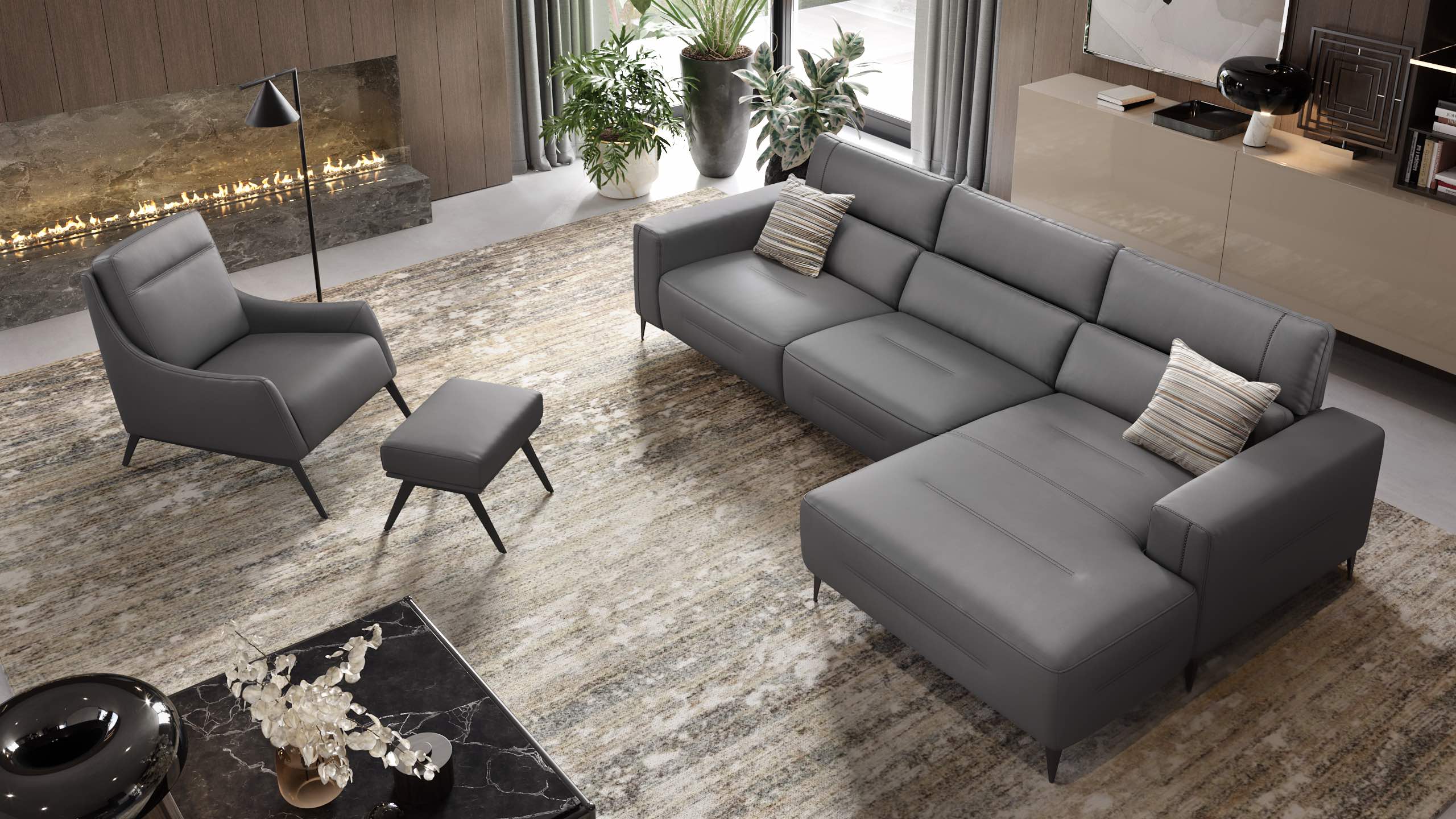 Leder Ecksofa TERAMO