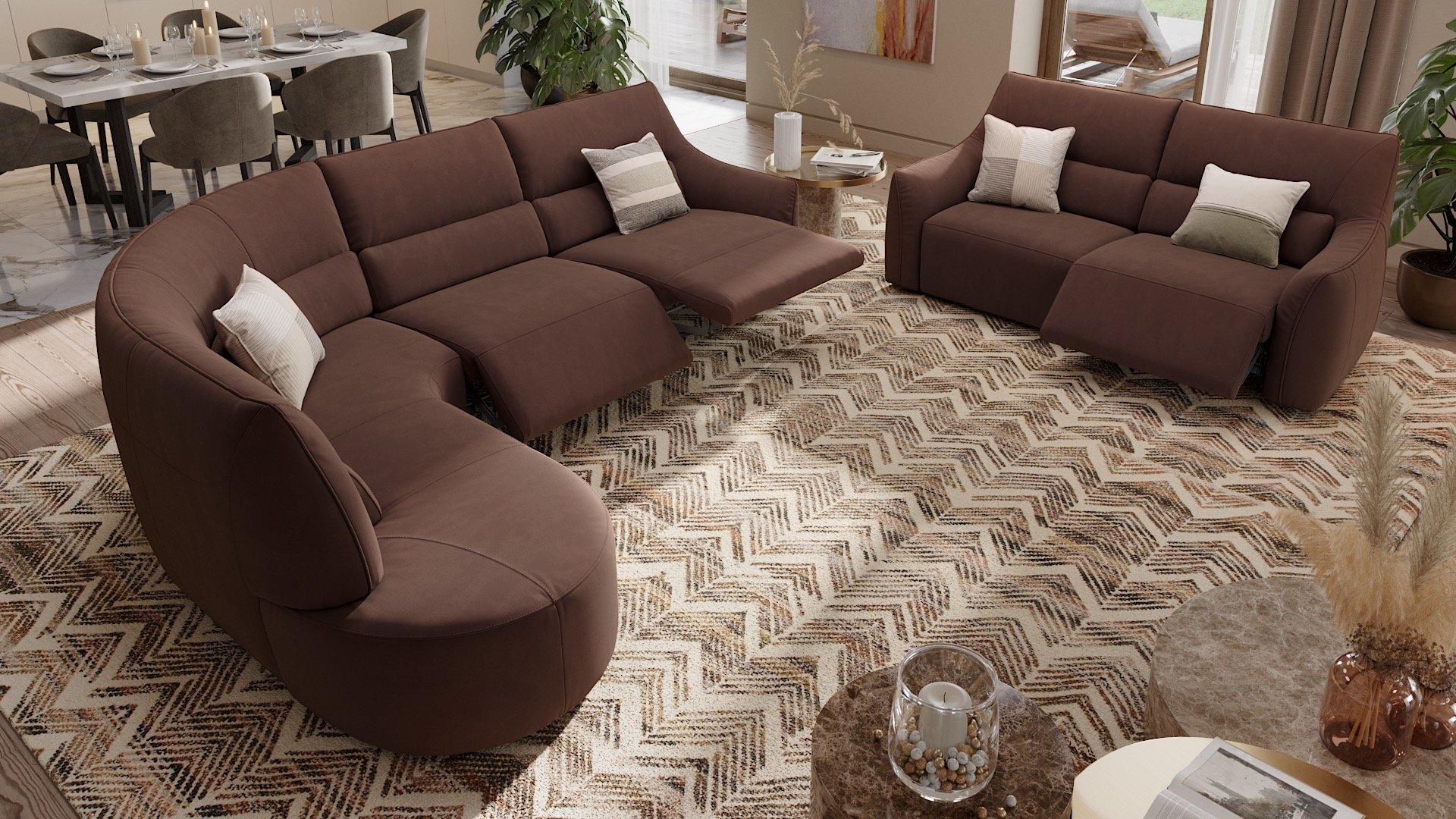 Stoff Ecksofa PESARO