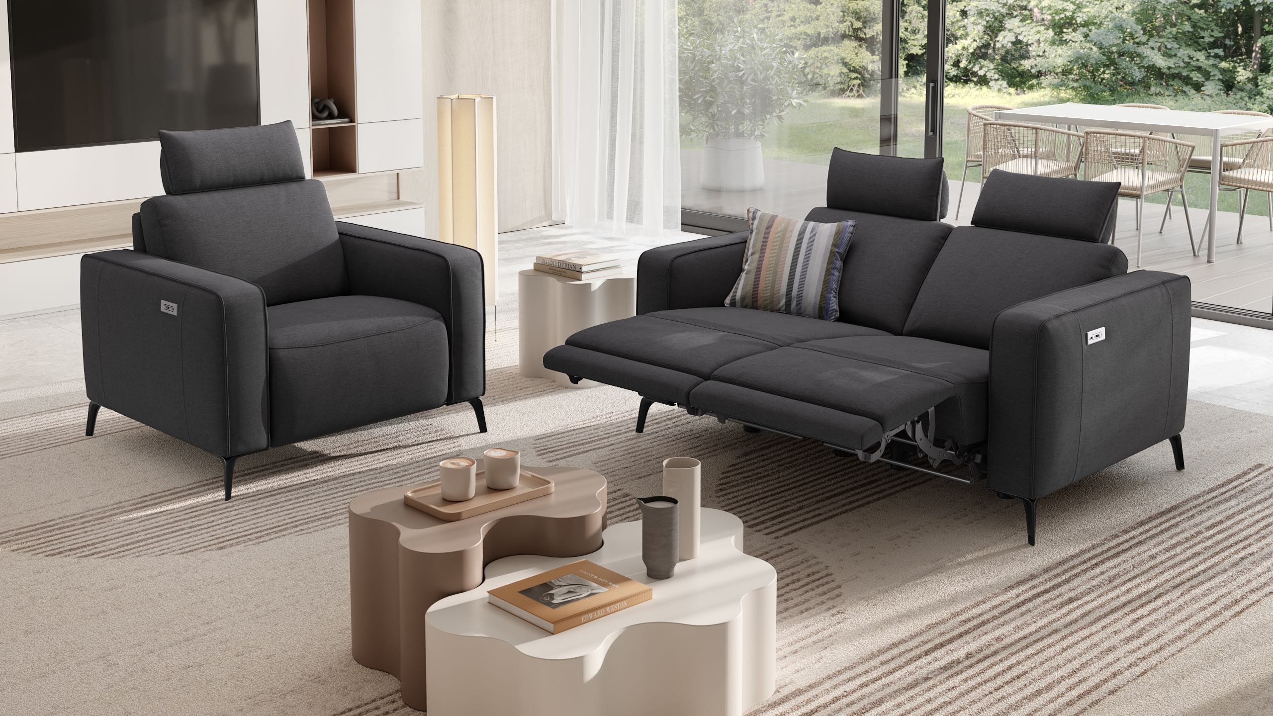 Stoff 2-Sitzer Sofa BARLETTA