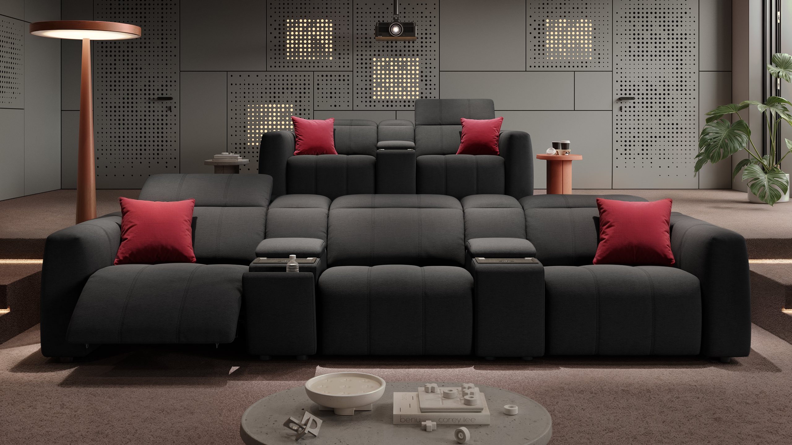 Stoff 3-Sitzer Kinosofa FLORIDA