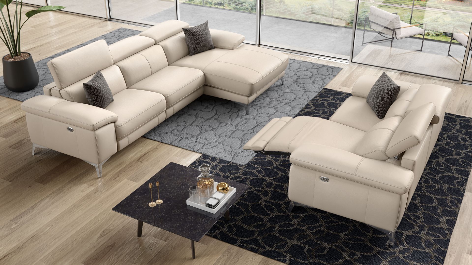 Leder Ecksofa MILANO