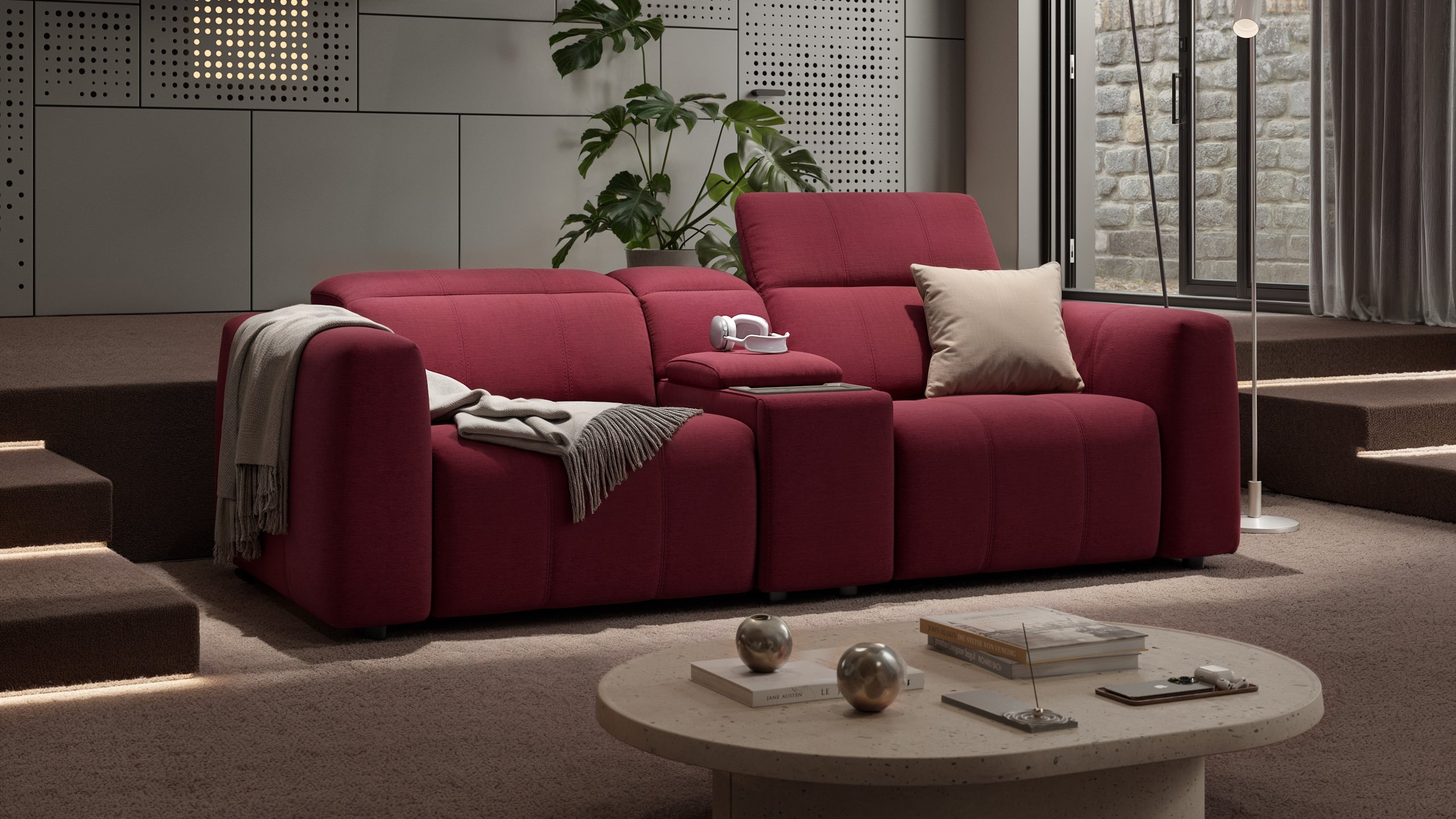 Stoff 2-Sitzer Kinosofa FLORIDA