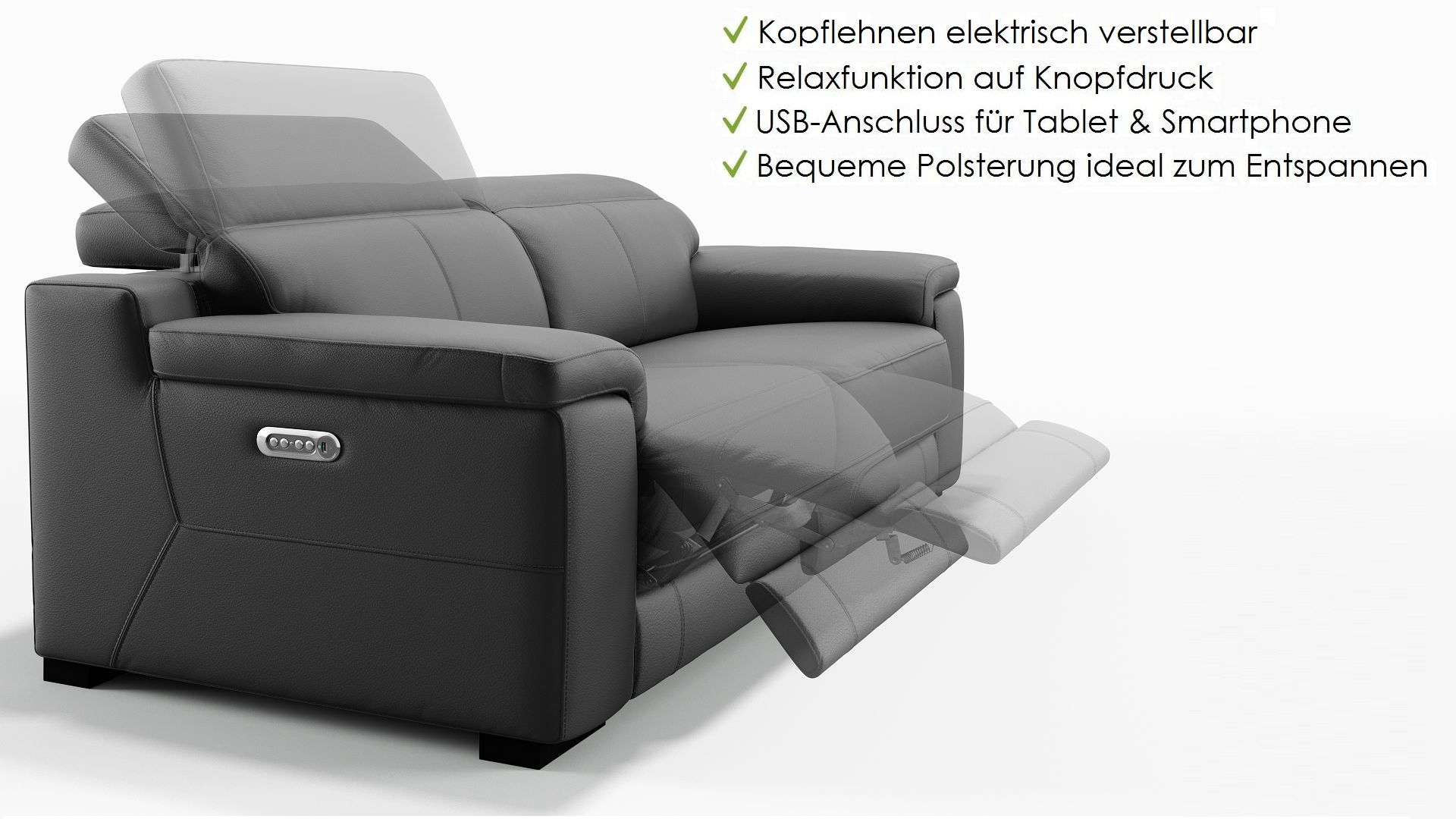 Leder 3-Sitzer Sofa SORA