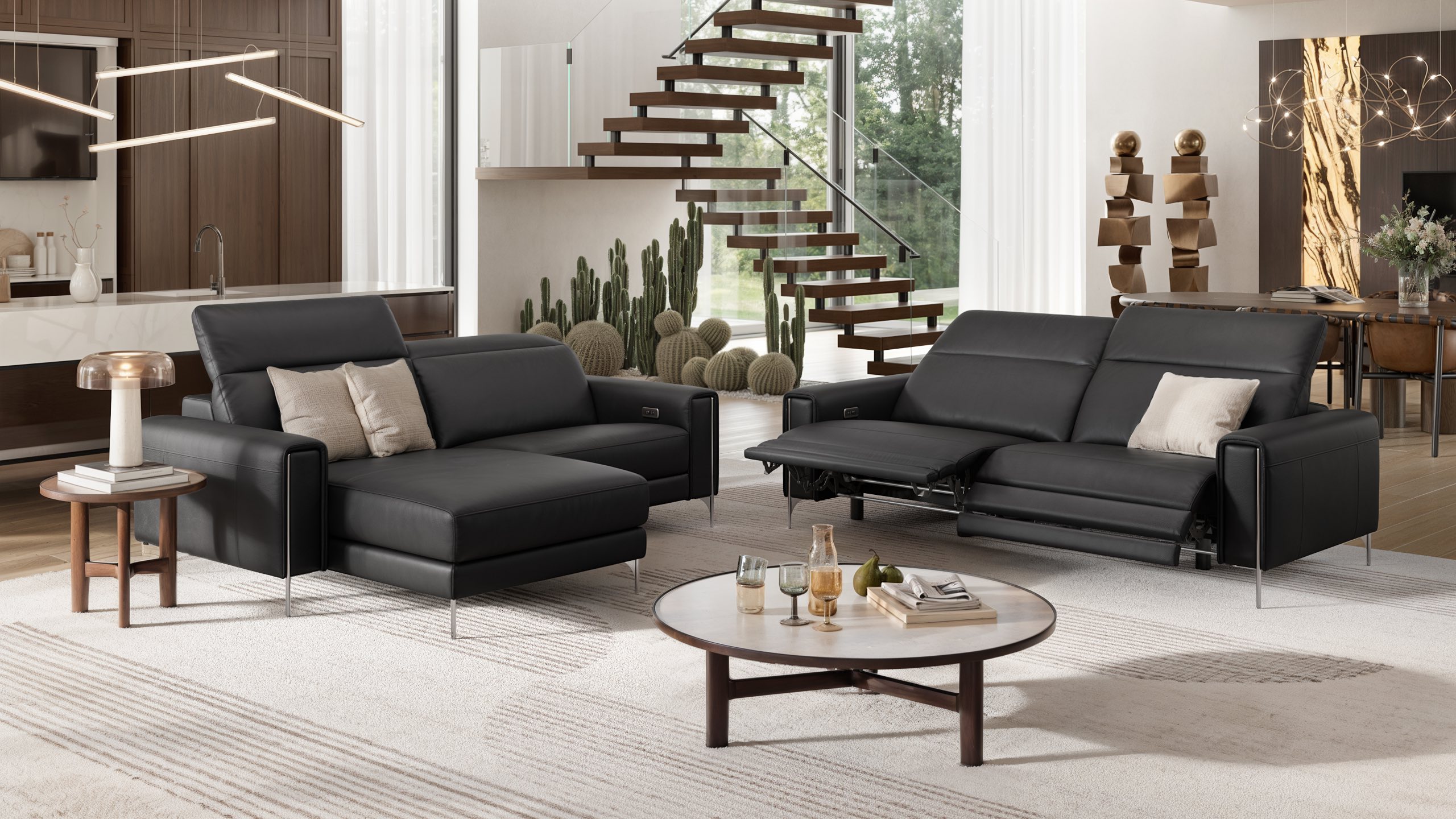 Leder Ecksofa mini BELLAGIO