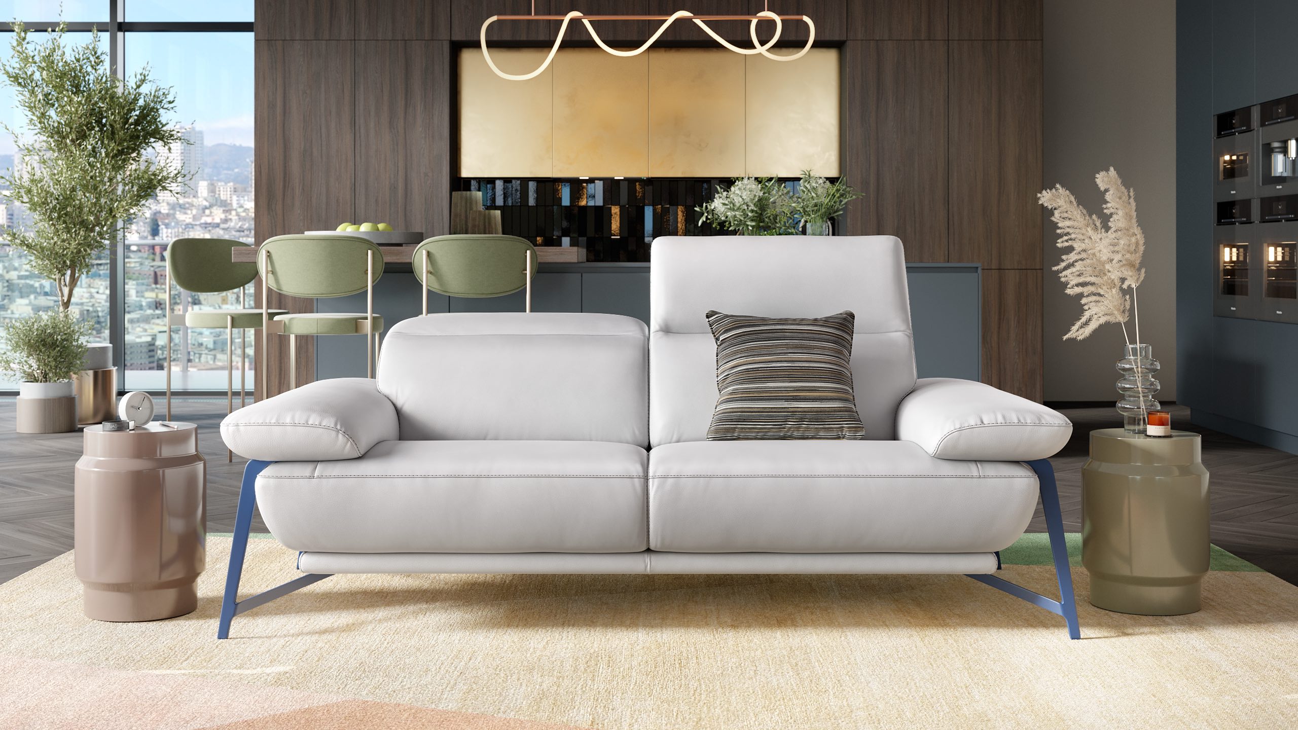 Leder 2-Sitzer Sofa BIANCO