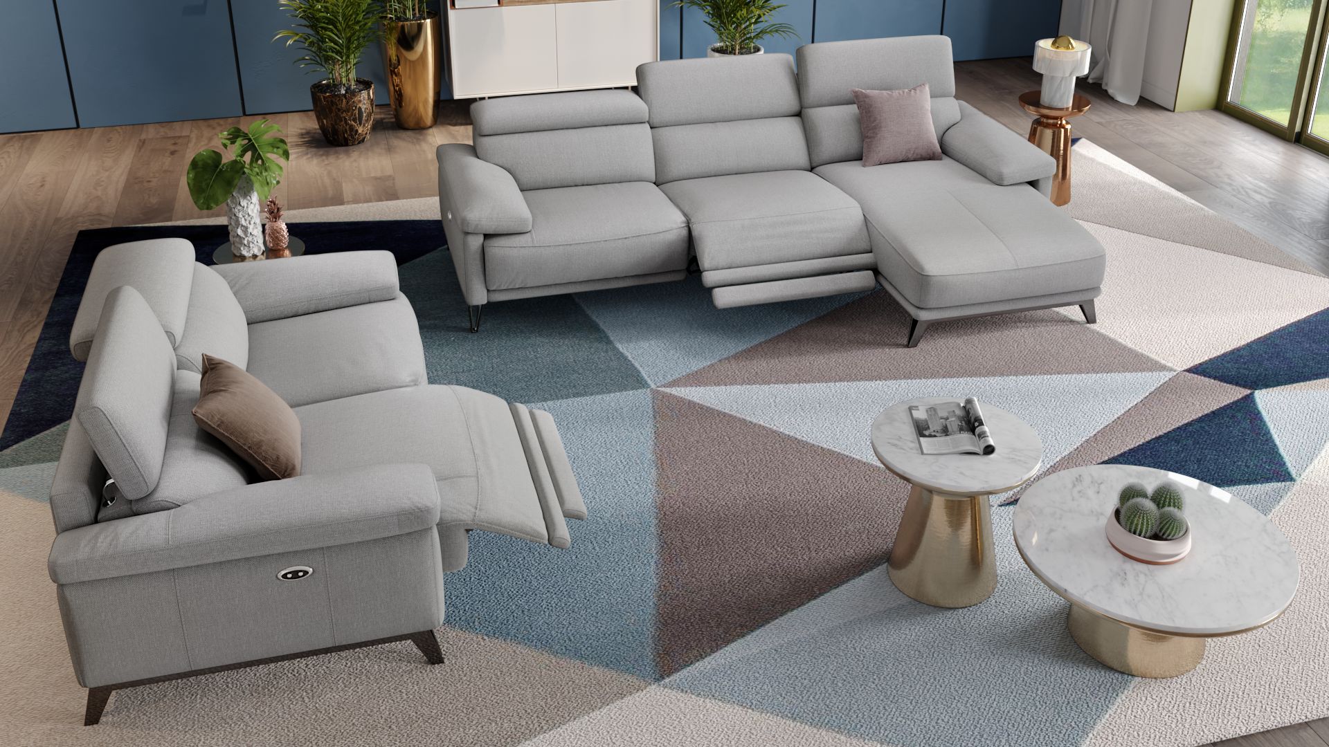 Stoff 2-Sitzer Sofa CELANO