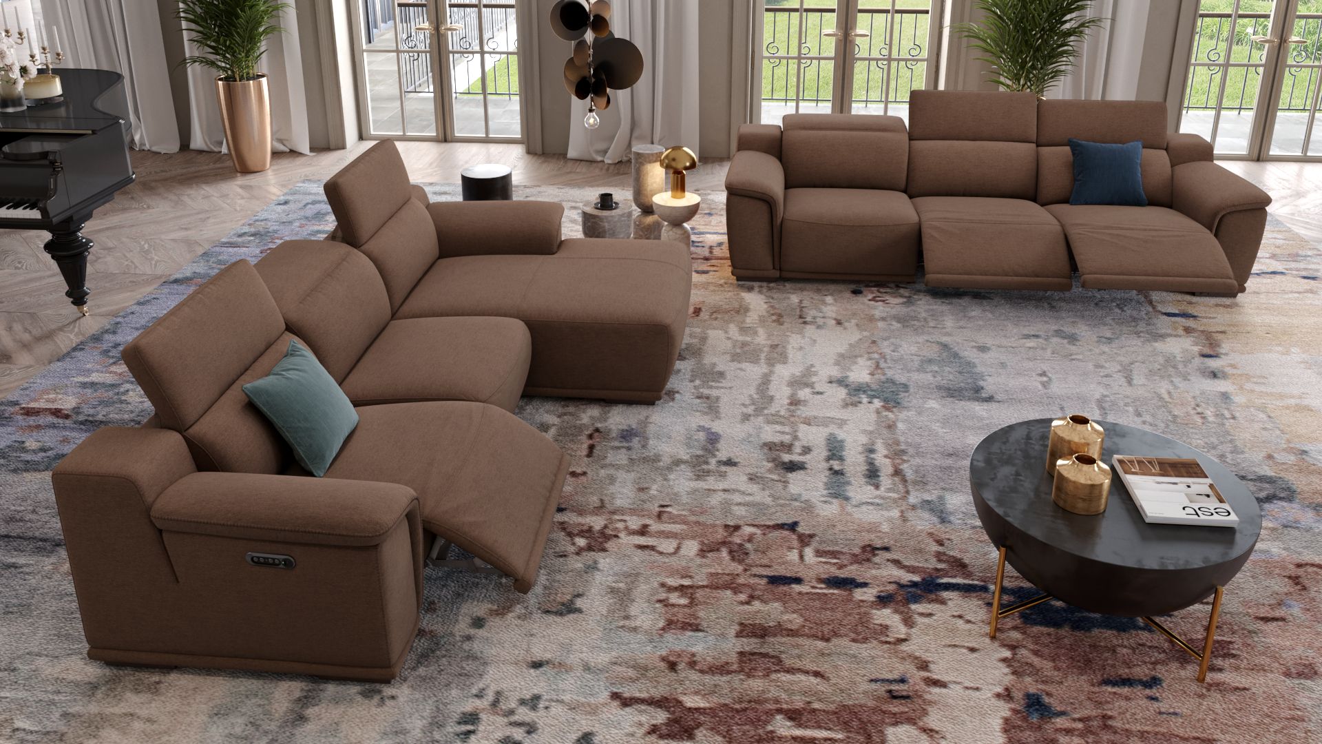 Stoff 3-Sitzer Sofa XXL MONTEFINO