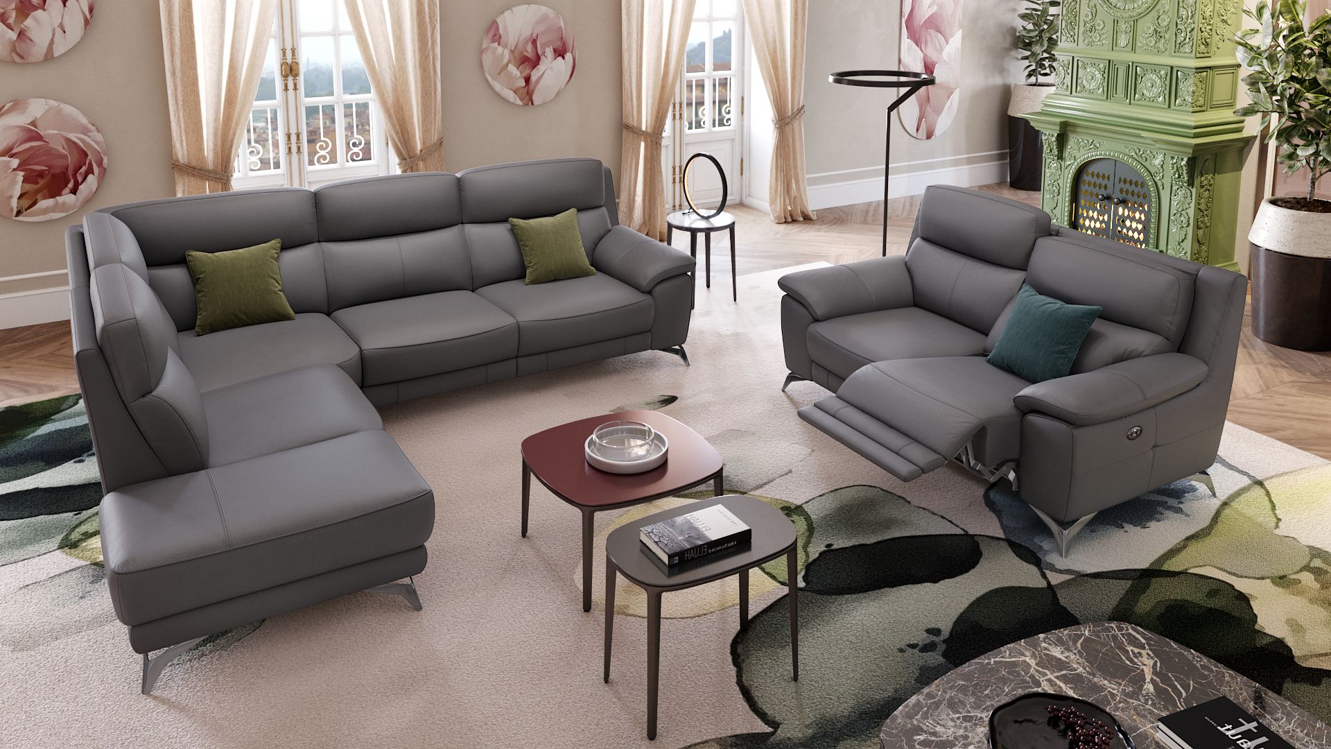 Leder Ecksofa LANTELLA