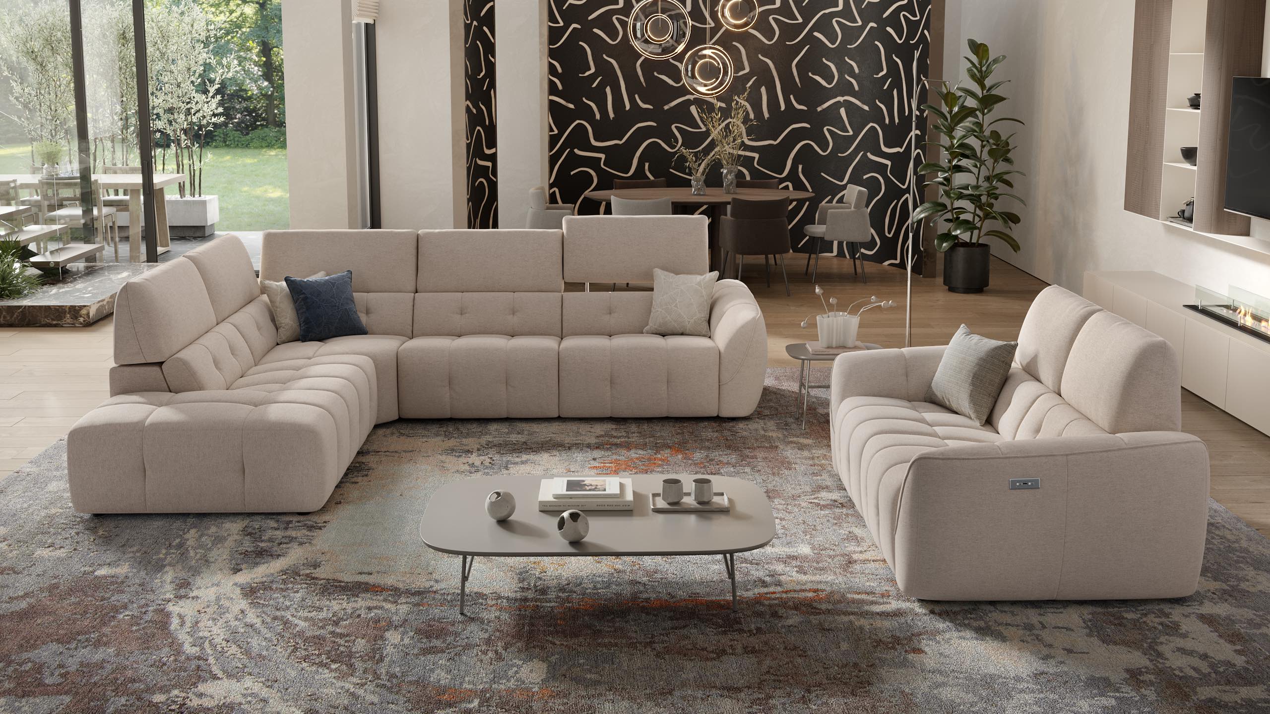 Stoff Wohnlandschaft CEPRANO